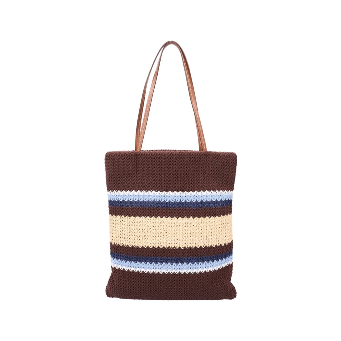 미우 미우 5BG248 라피아 이펙트 우븐 토트백 브라운 셀레스트 내츄럴 상품이미지6