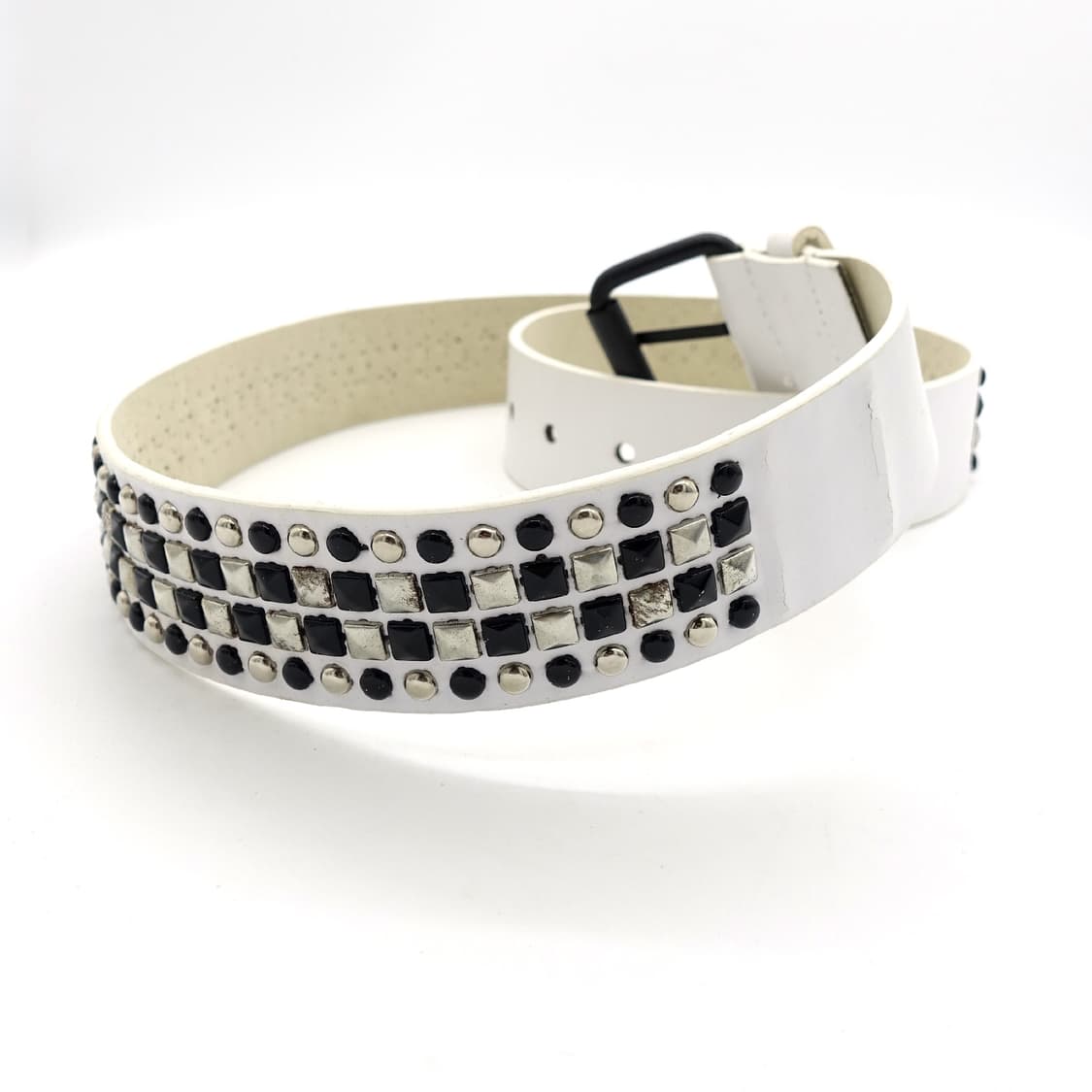 VINTAGEBELT 빈티지 스터드 화이트 벨트 상품이미지1