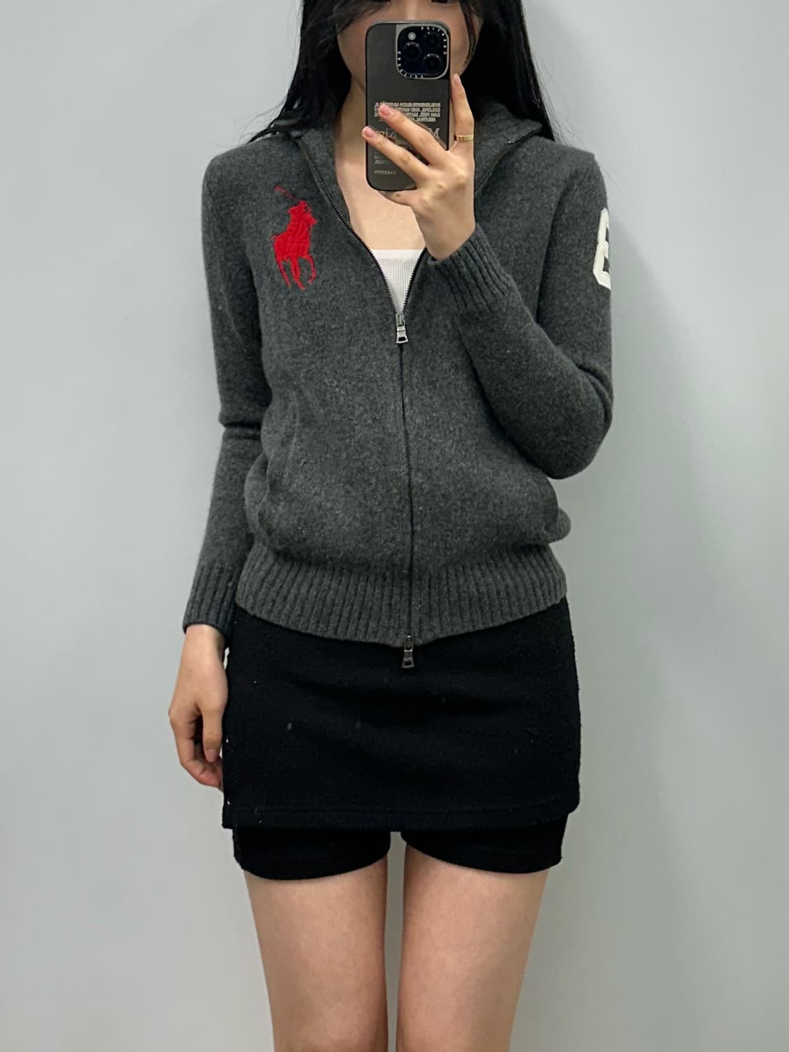 폴로 랄프로렌 빅포니 투웨이 차콜 가디건 니트집업 상품이미지1