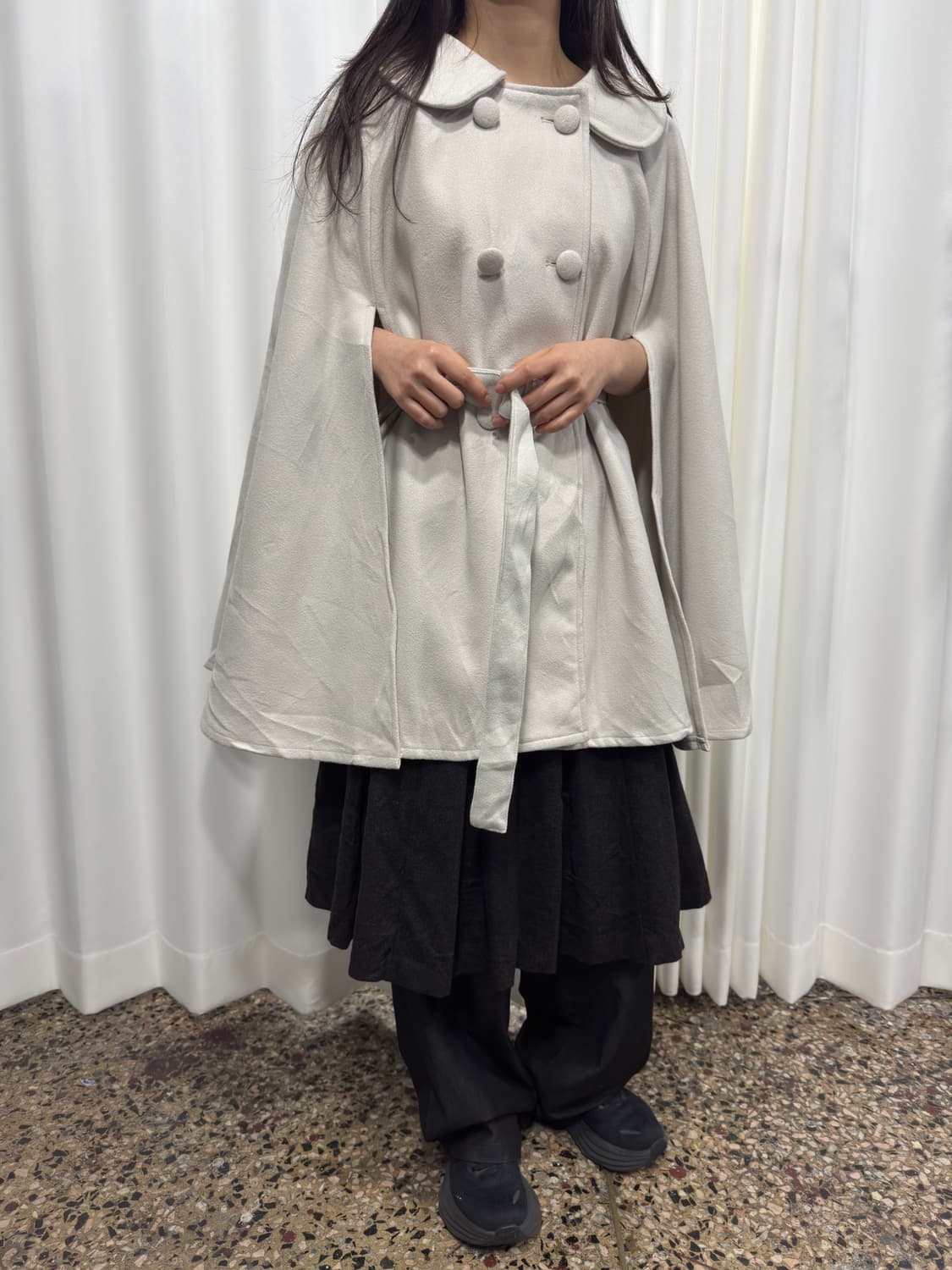 whitegray cape coat 상품이미지10