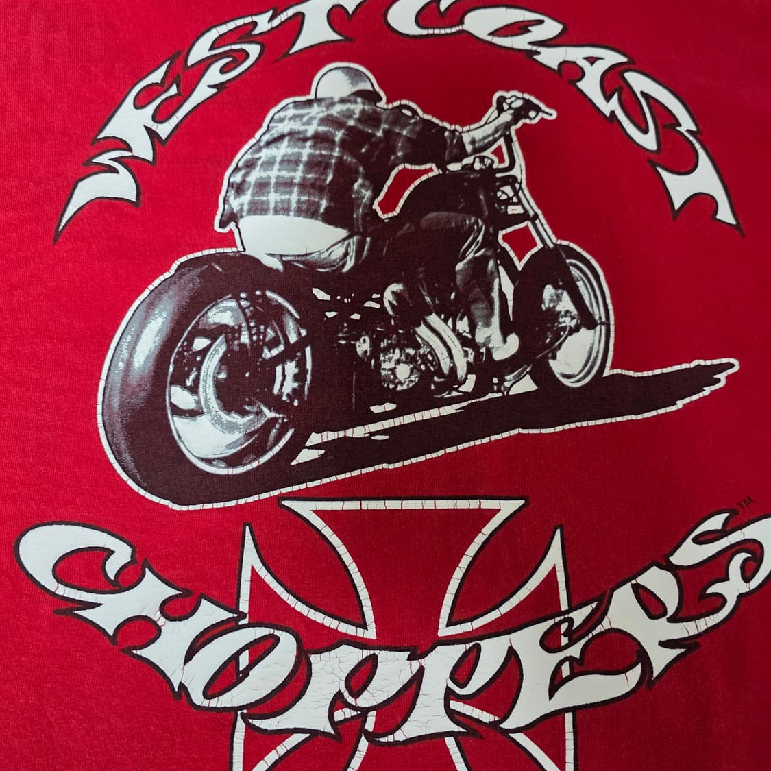 [2XL] 빈티지 WCC 웨스트 코스트 차퍼스 라이더 티셔츠 레드 상품이미지3