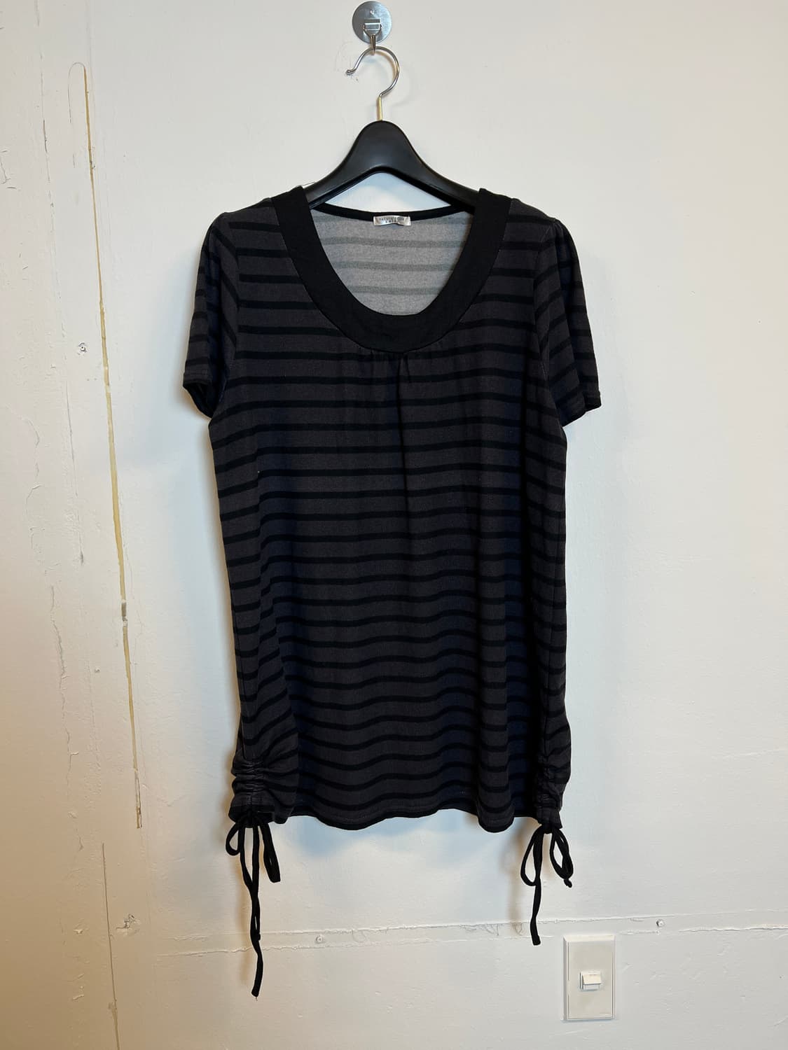 T079 JPN 모리/러블리/펑크/Y2K 퍼플 스트라이프 롱슬리브 LL 상품이미지1