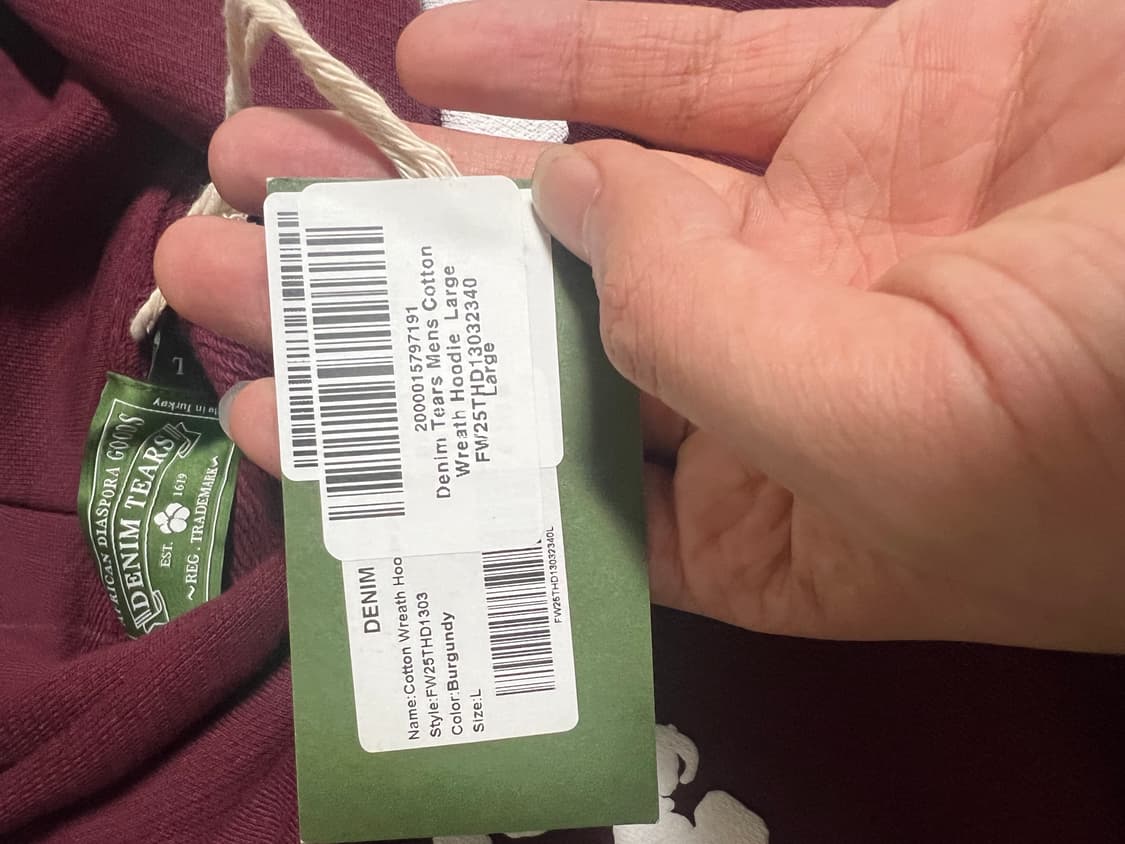 데님티어스 후드 버건디 L 상품이미지3