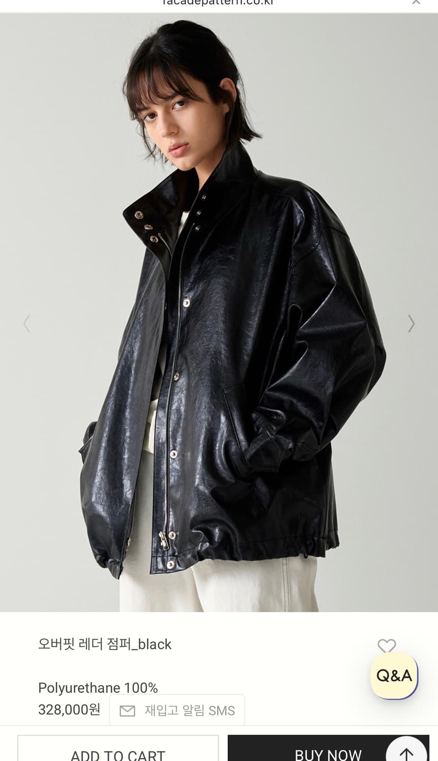 파사드패턴 오버핏 레더 점퍼 상품이미지1