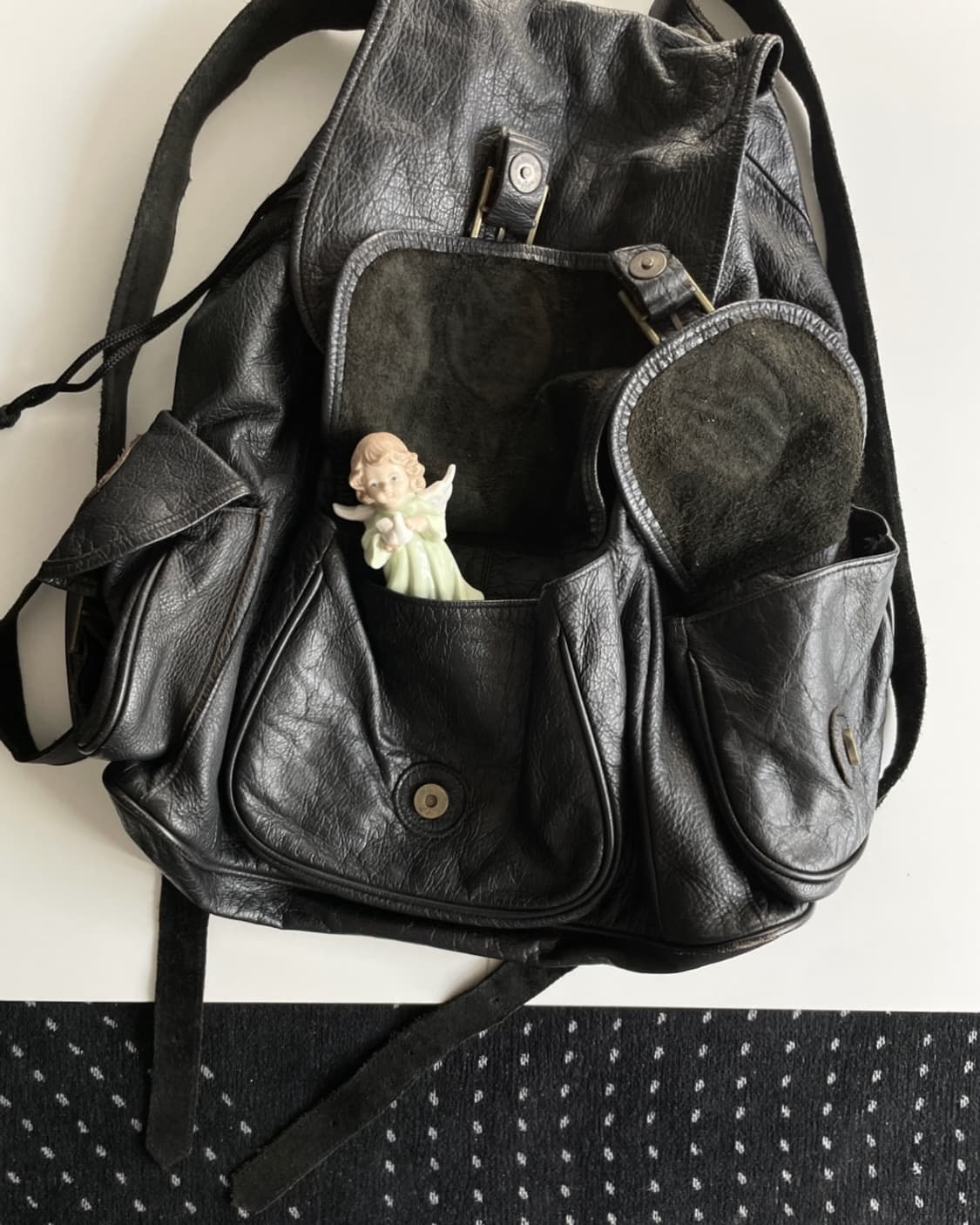 빈티지 레더 백팩 상품이미지5