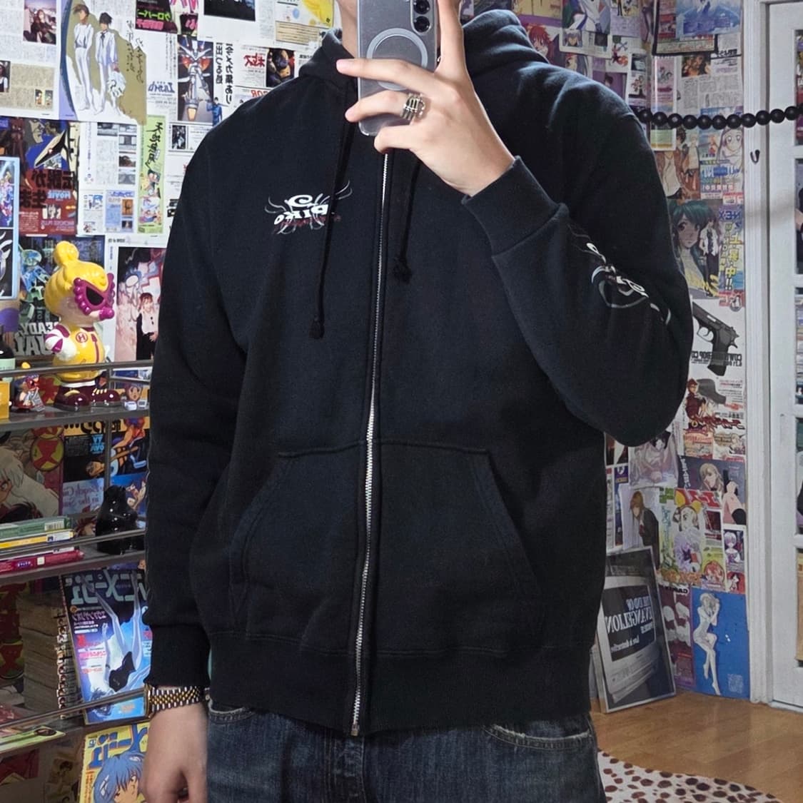 JPN 피코 오버핏 레터링 펑크 후드집업 상품이미지2
