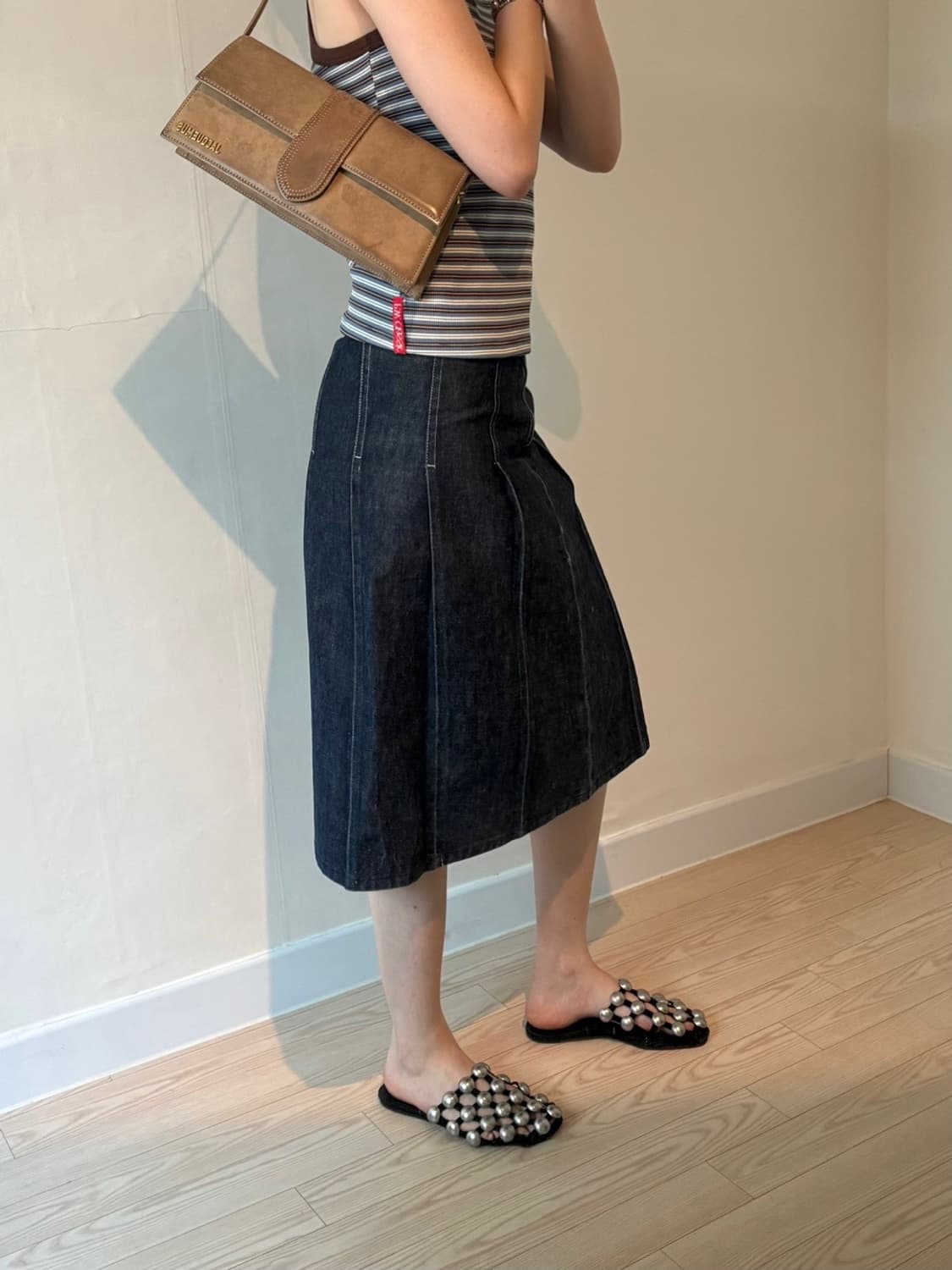 Denim pleats skirt 상품이미지3
