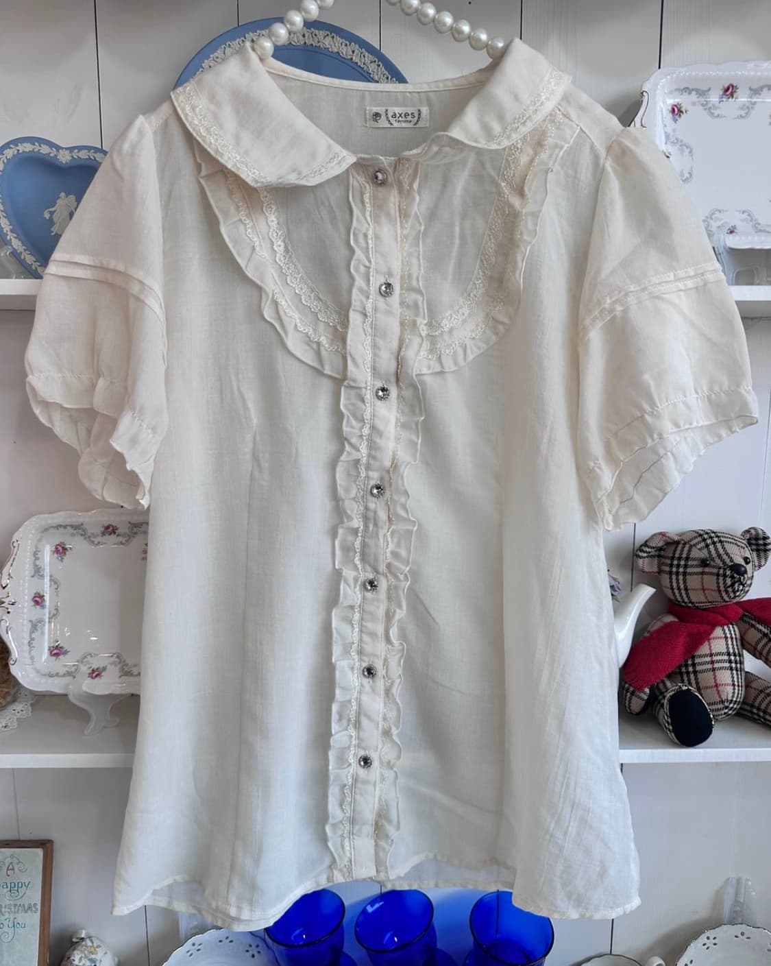 액시즈팜 블라우스 아이보리 상품이미지2