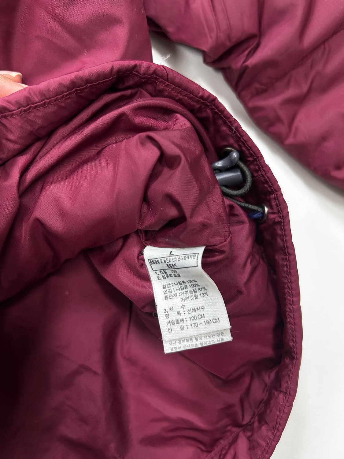 노스페이스 700 버건디 경량패딩 L 상품이미지7
