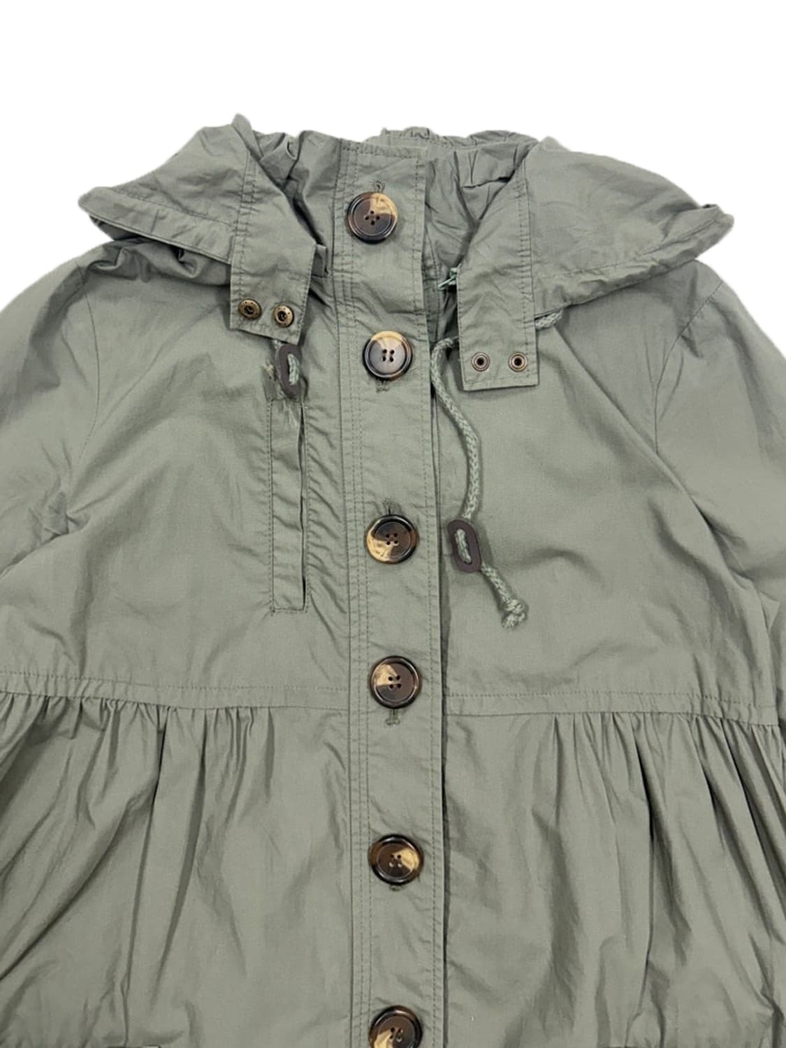 빈티지 mysty woman 카키 프릴 후드 야상 상품이미지3