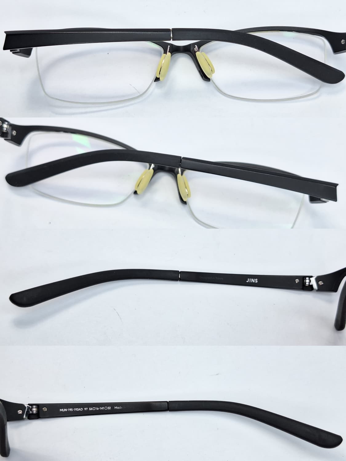 JINS 진스 MUN-195-193AD 에어프레임 슬림 엣지 반무테 안경 상품이미지2