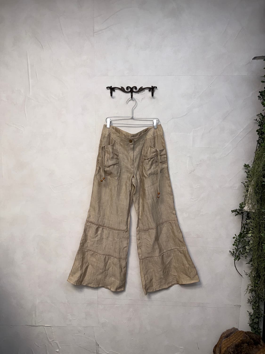 Beige shirring pocket lace bootscut pt 상품이미지2