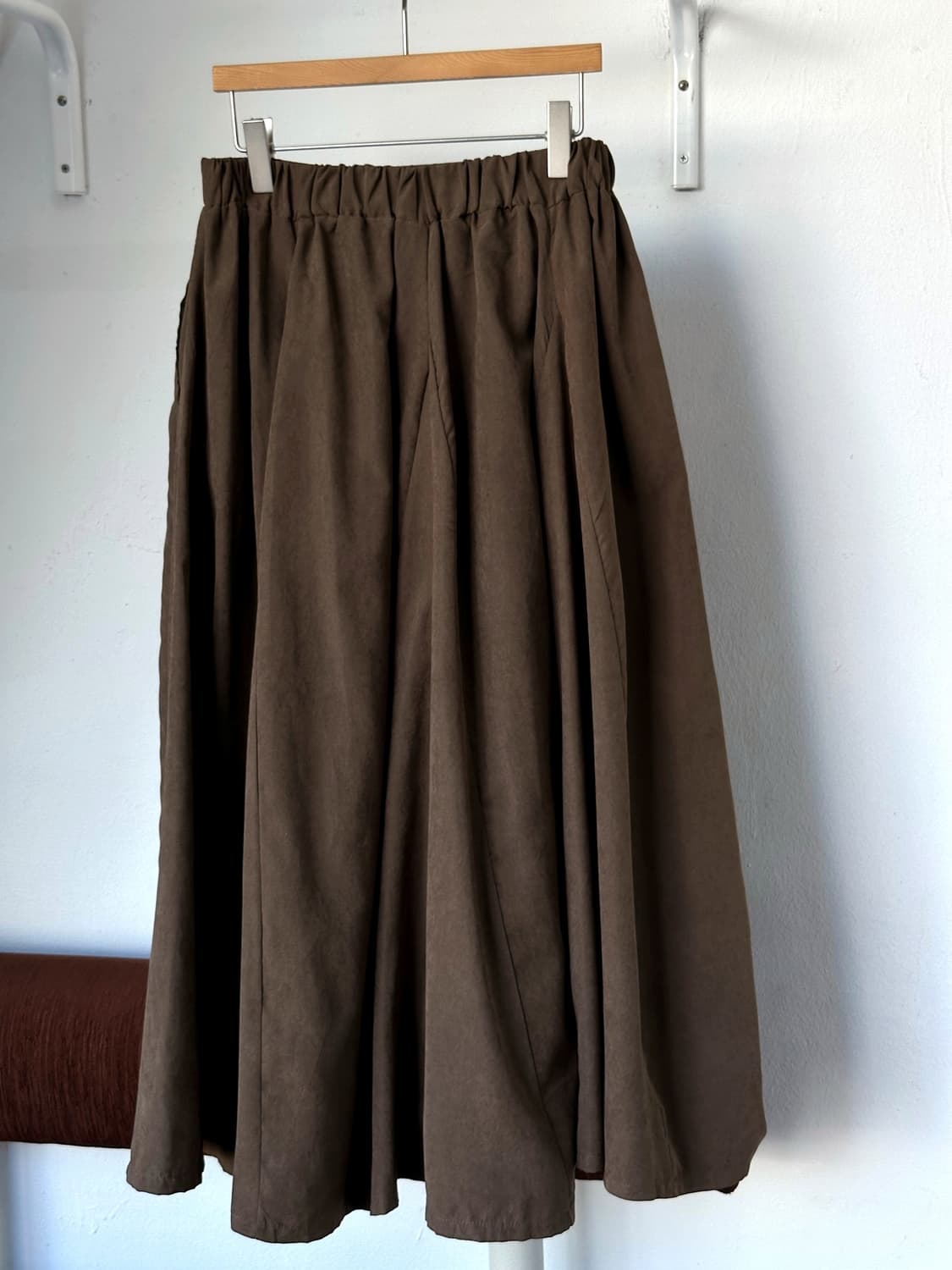 Washed peach skin fabric wide skirt 상품이미지7