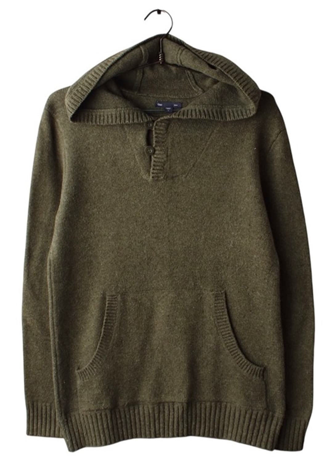 [M] GAP 갭 빈티지 울 블랜디드 하프 버튼 니트 후디 상품이미지1