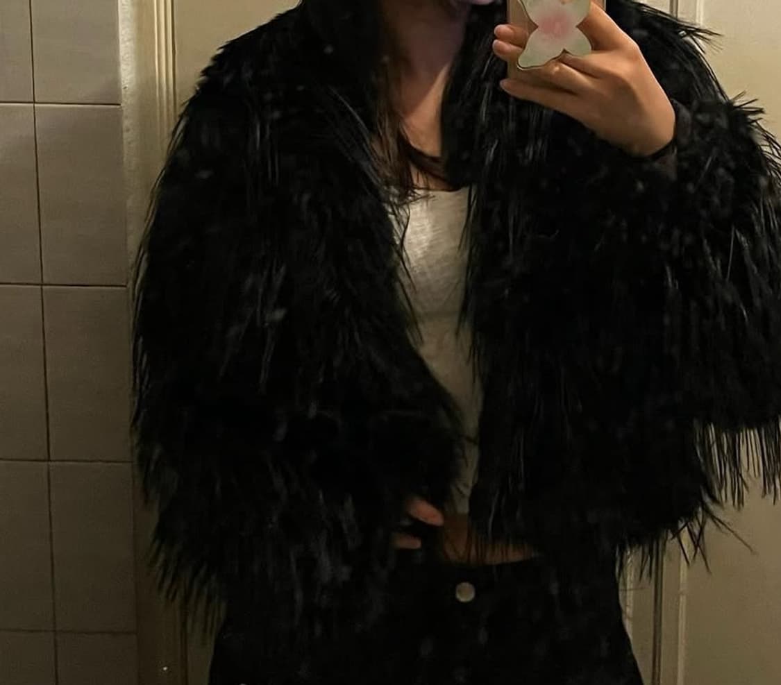 (블랙업구매) 블랙 퍼자켓 상품이미지3