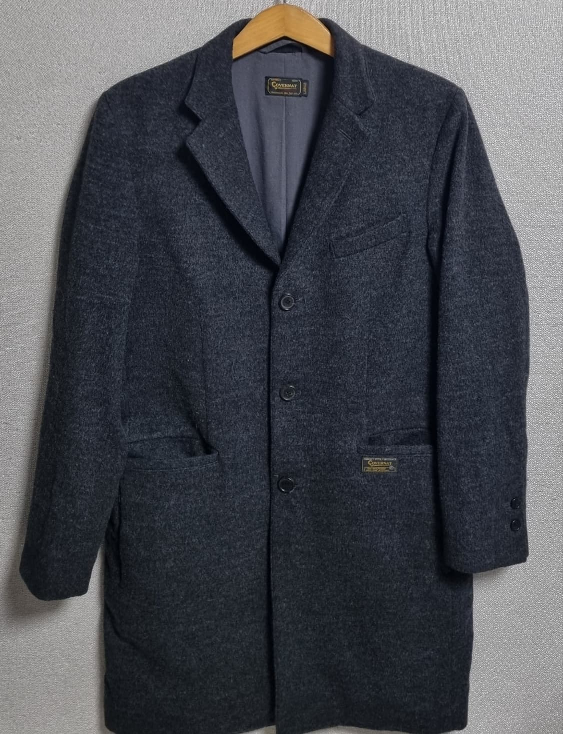 L ) 커버낫 울/알파카 다크그레이 코트 상품이미지1