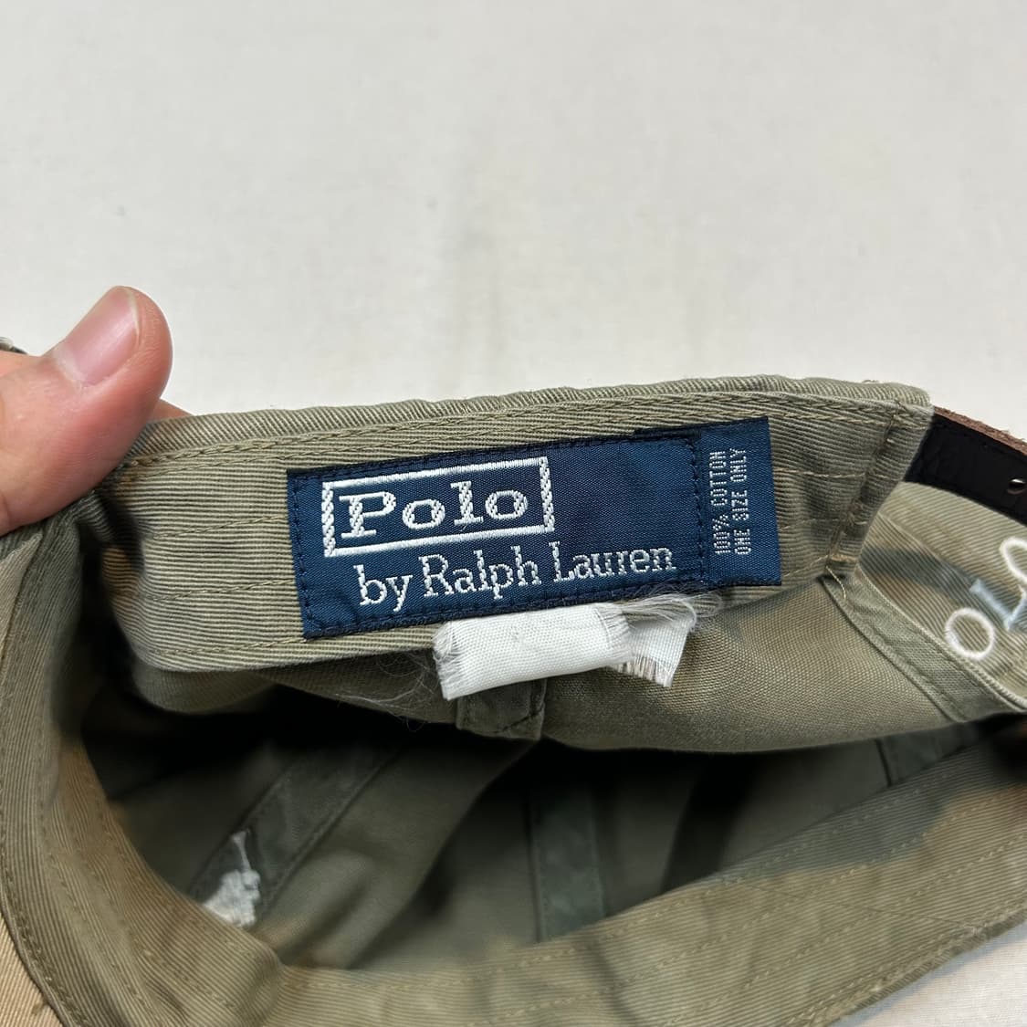 폴로 랄프로렌 올리브 카키 볼캡 모자 가죽스트랩 정품 상품이미지7