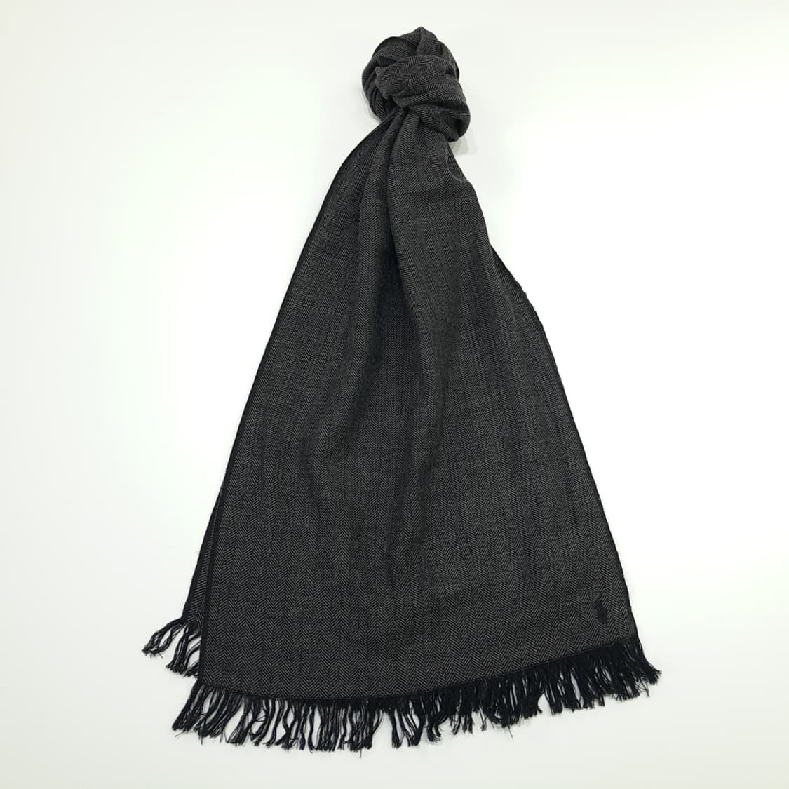 MX183 폴로 랄프로렌 블랙 헤링본 울 스카프 숄 목도리 머플러 상품이미지1