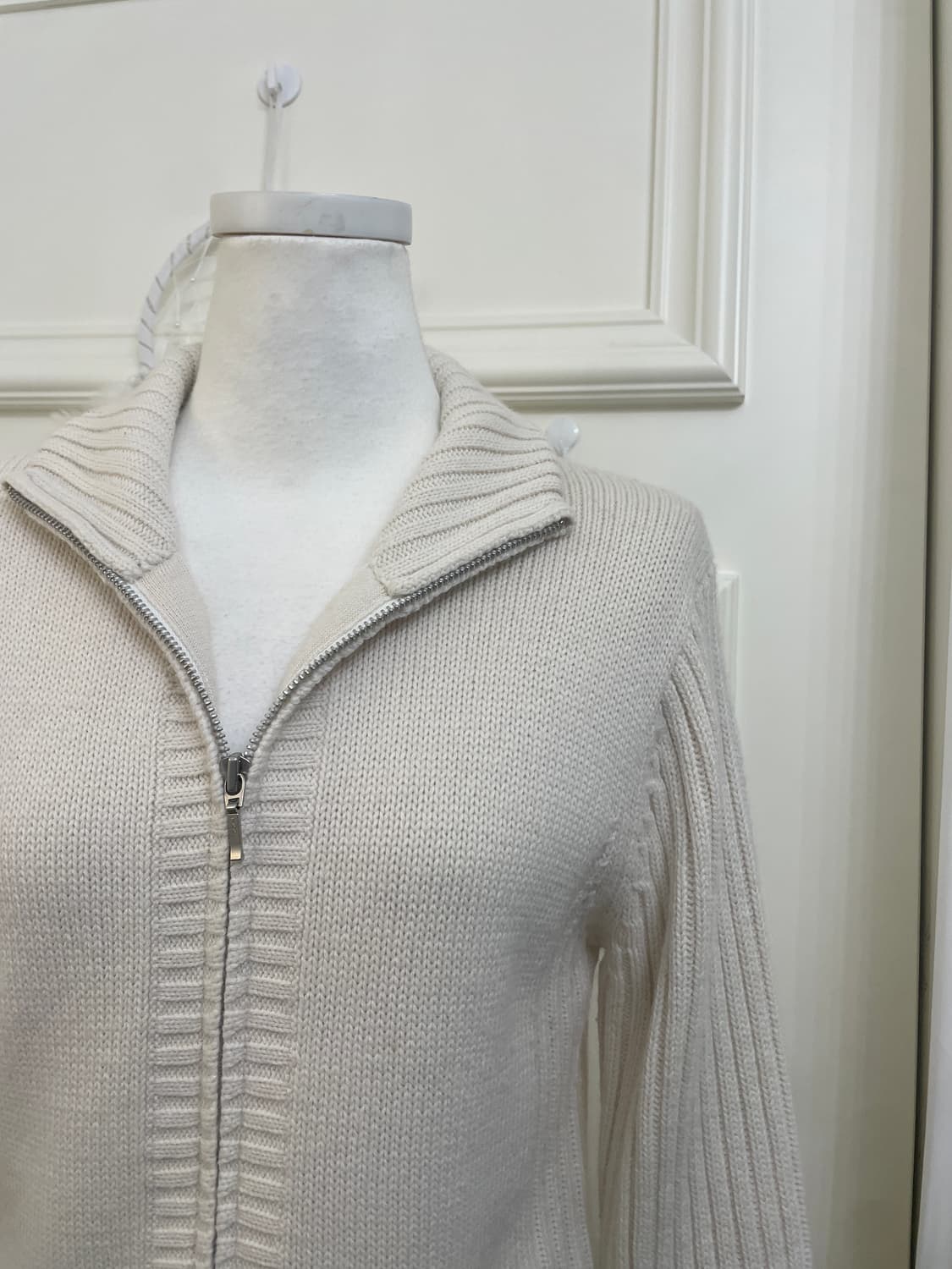 cool ivory sleeve rib collar zip-up 상품이미지6