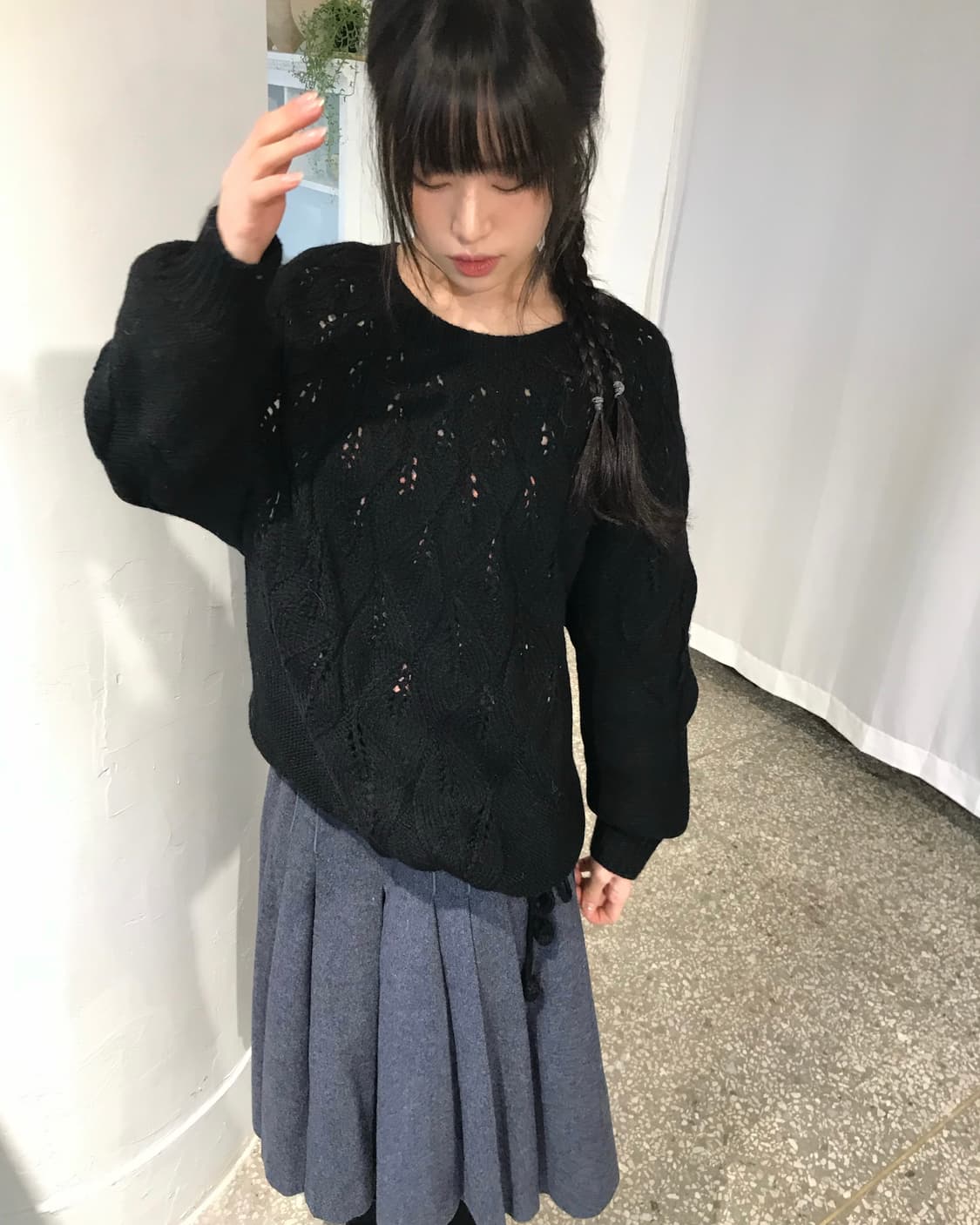 핸드메이드 블랙 니트 상품이미지2