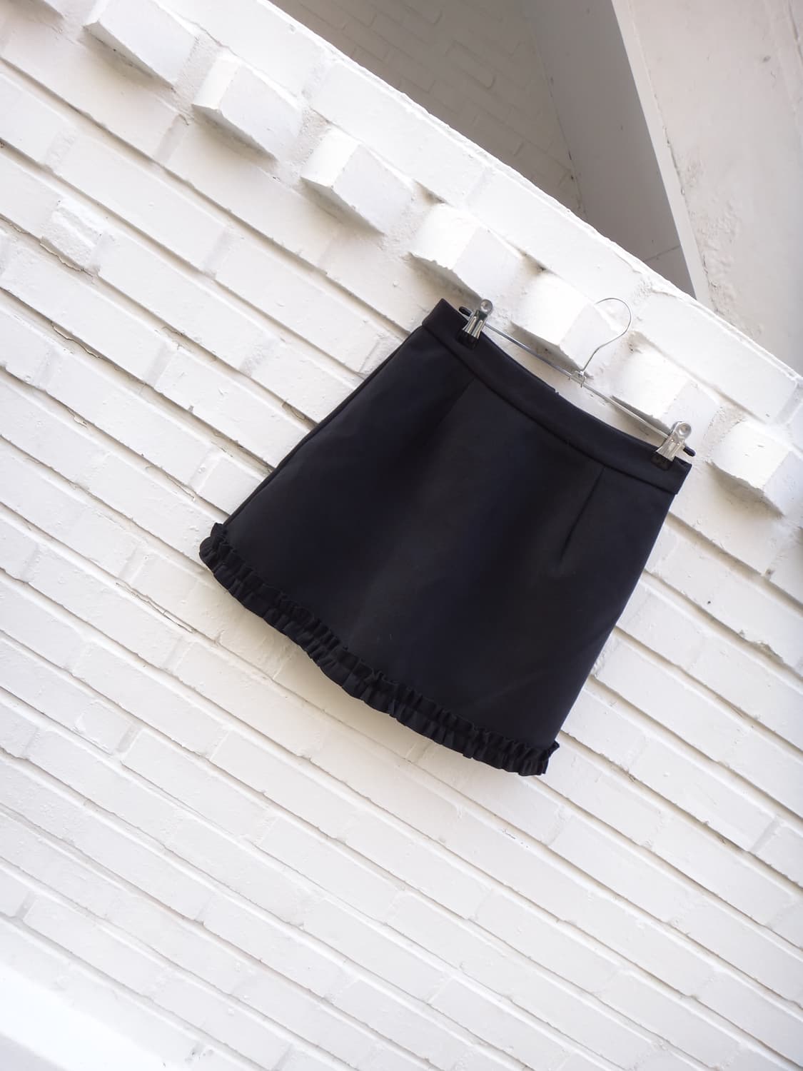 Warm mini frill skirt / black  상품이미지2