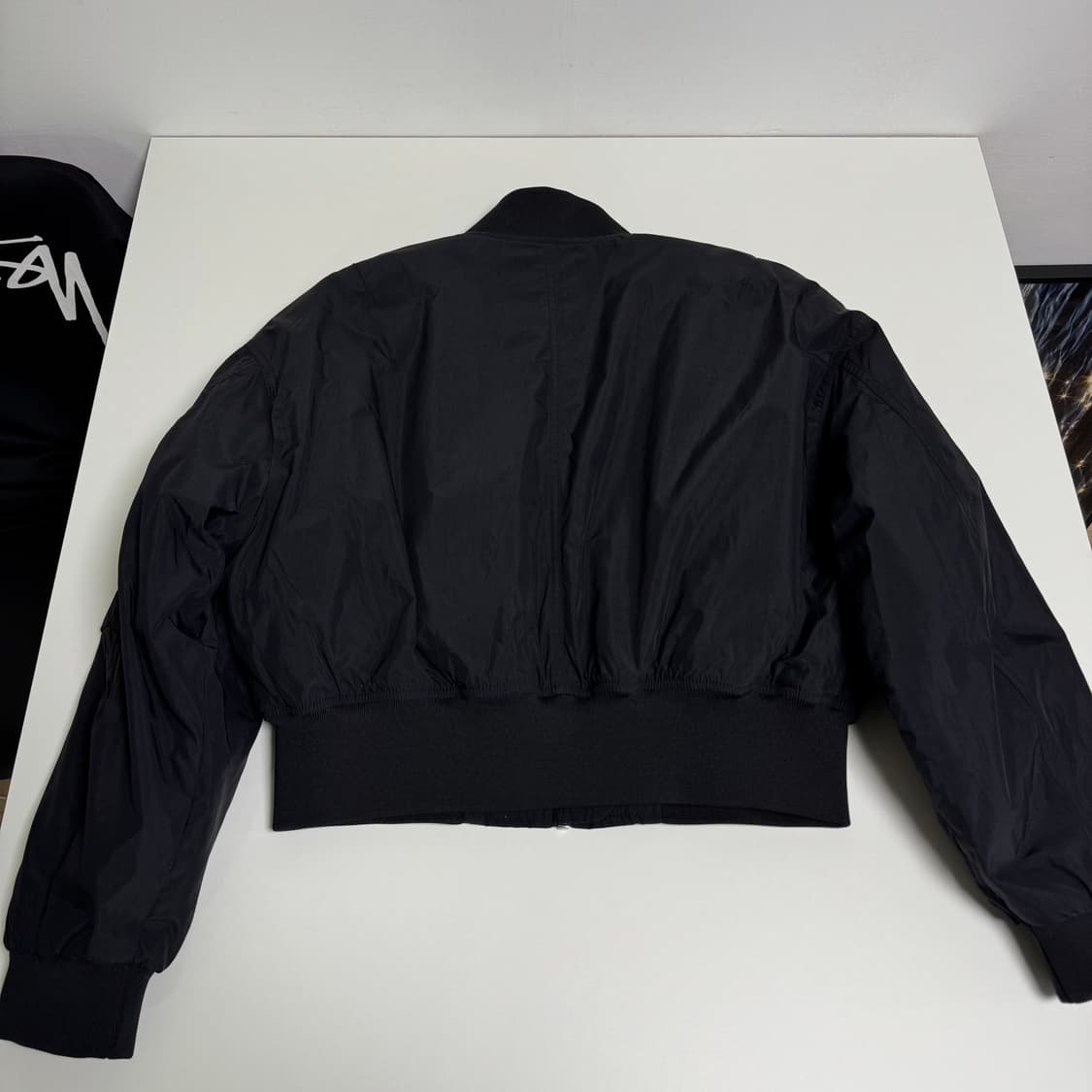 CK 새틴 크롭 봄버 자켓 상품이미지8