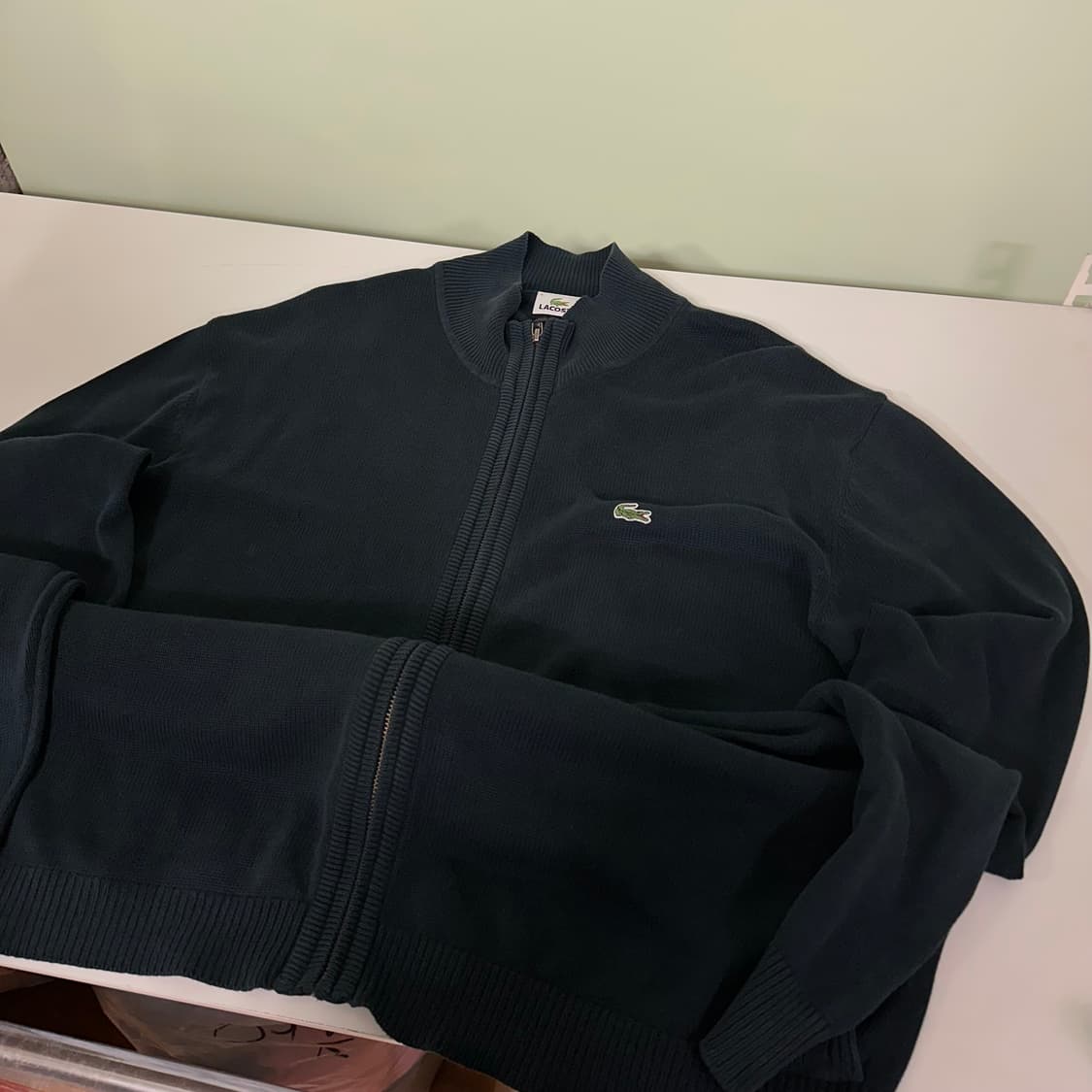 XL 라코스테 네이비 면 니트집업 상품이미지1