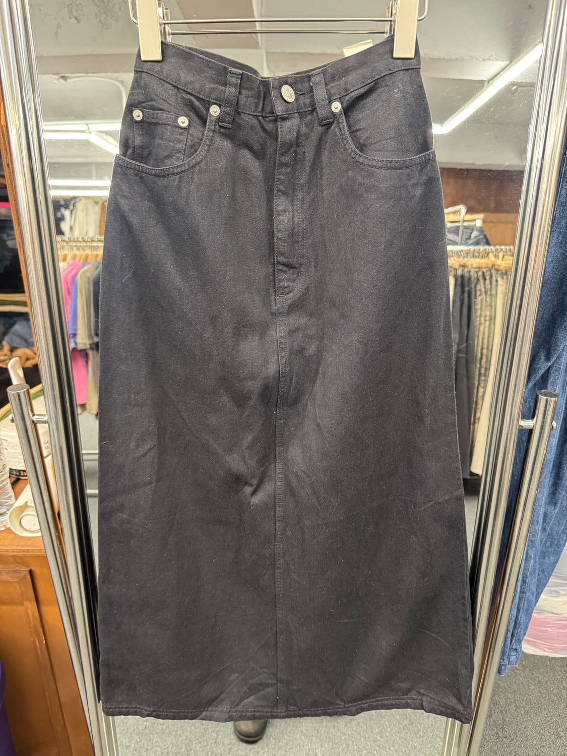 japanese vintage 데님 치마 블랙 상품이미지1