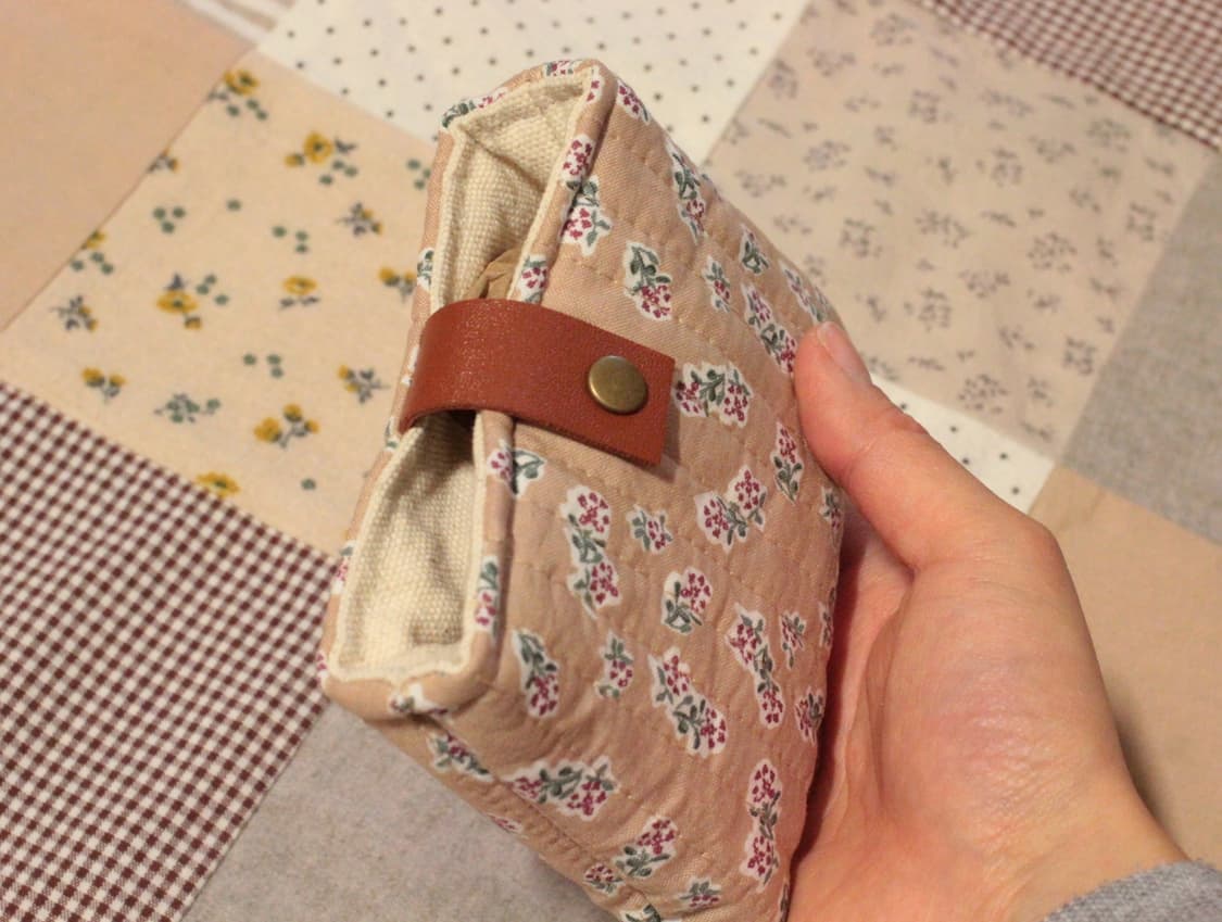 핸드메이드 베이지 퀼팅 카드지갑 상품이미지4