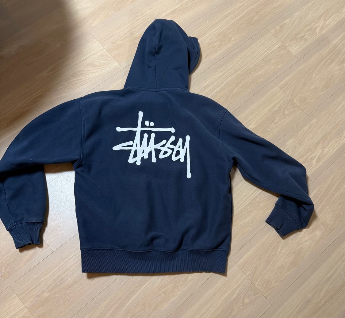 스투시 베이직 후드티 네이비 M사이즈 상품이미지2