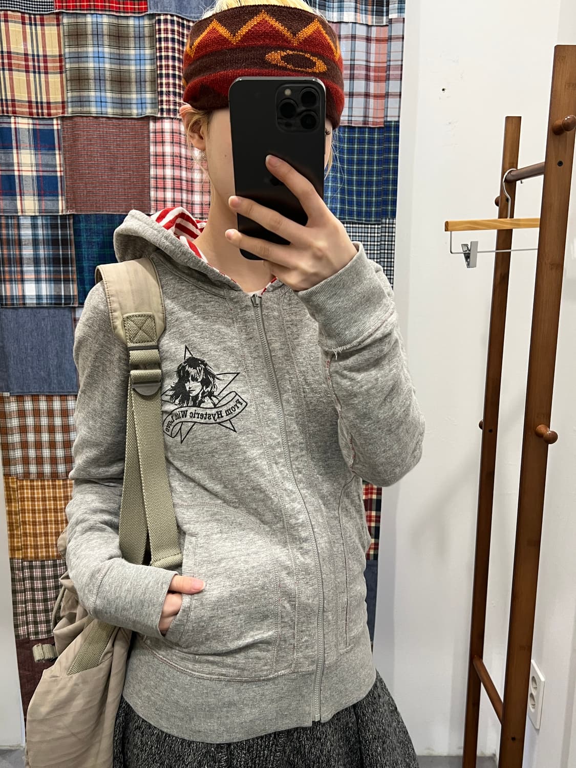 히스테릭글래머 히스걸 그레이 후드집업 상품이미지7