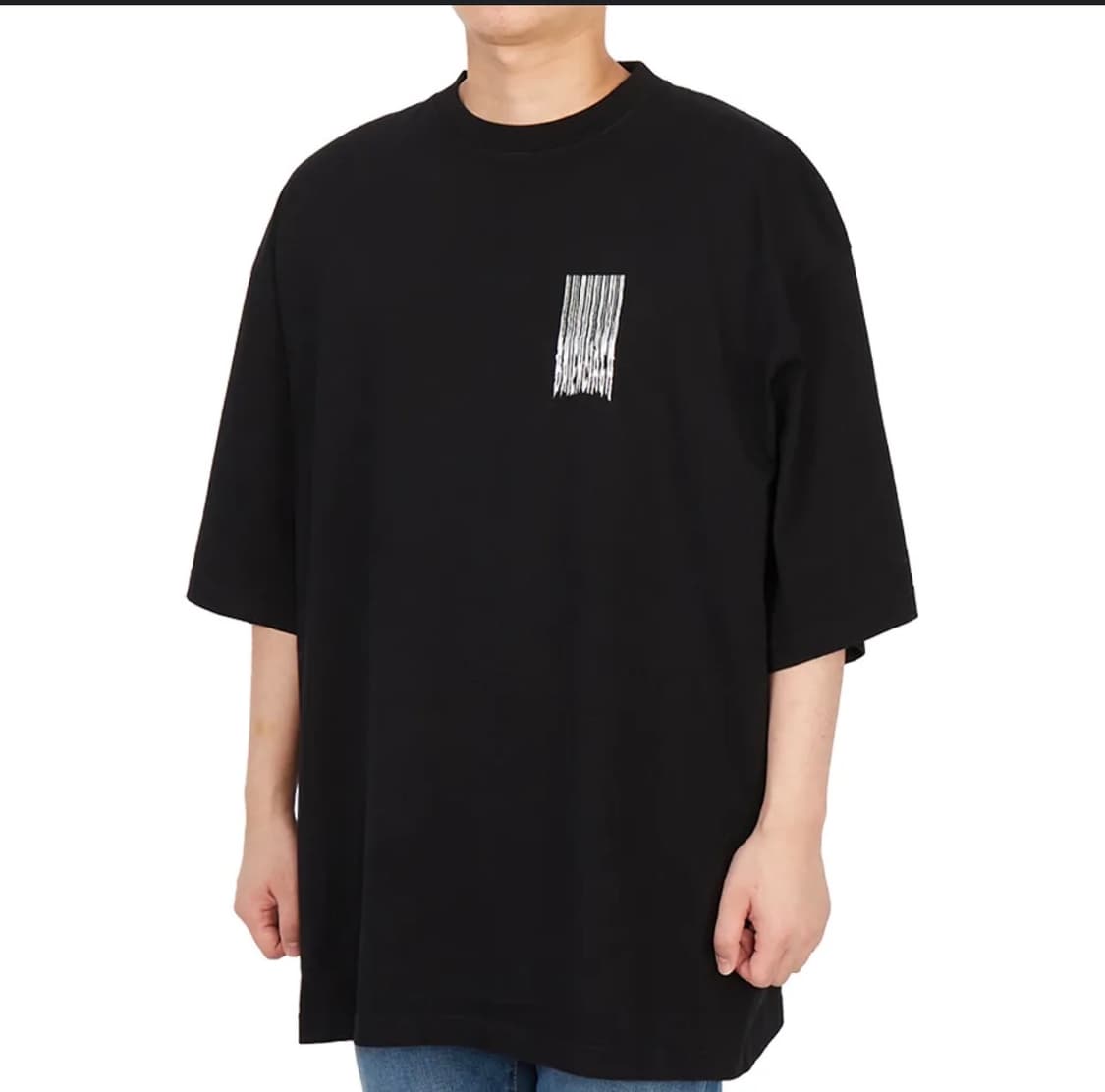 BALENCIAGA 발렌시아가 바코드 로고 오버사이즈 티셔츠 M 상품이미지2