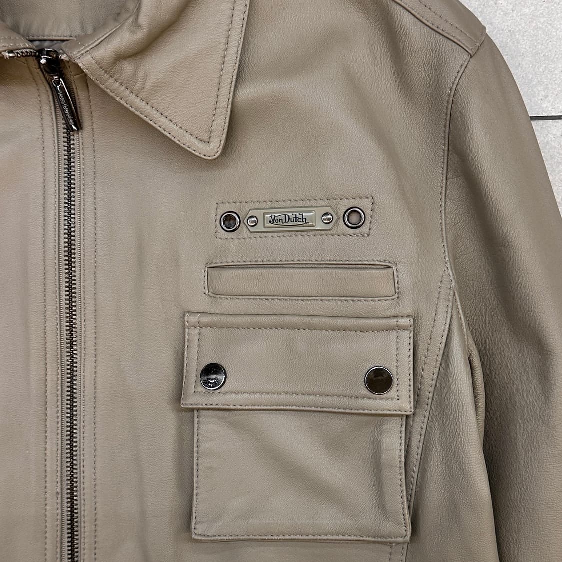 본더치 유틸리티 쉽스킨 레더 자켓 상품이미지4