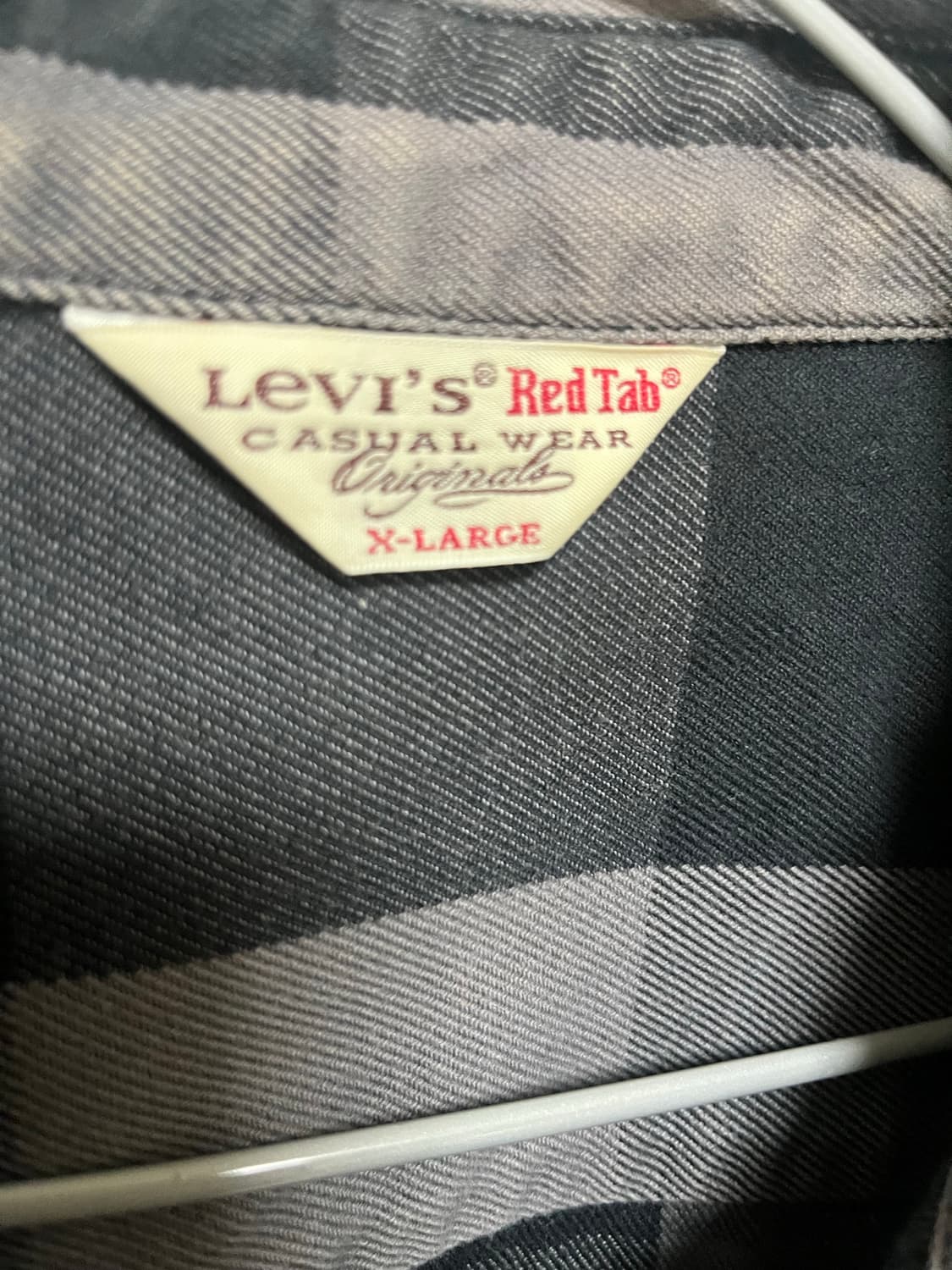 리바이스 레드탭 블랙 체크 셔츠 자켓 XL 상품이미지5