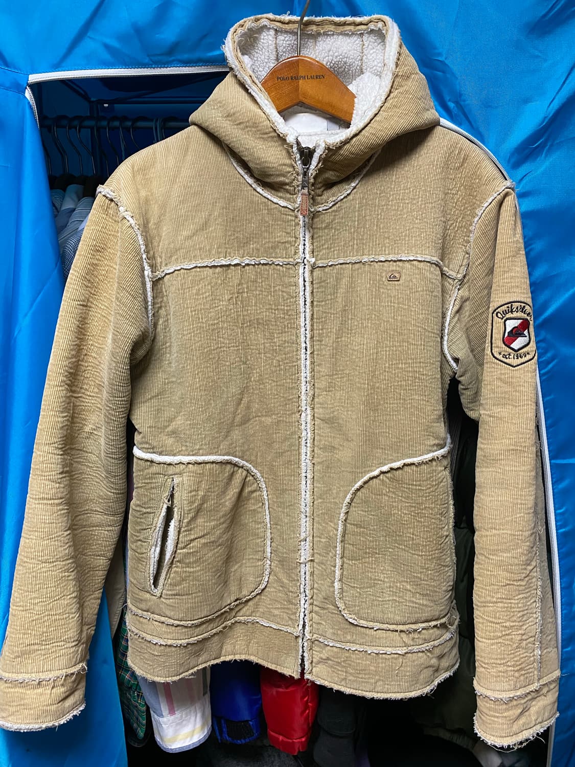 퀵실버 양털 코듀로이 후드집업자켓 M 상품이미지1