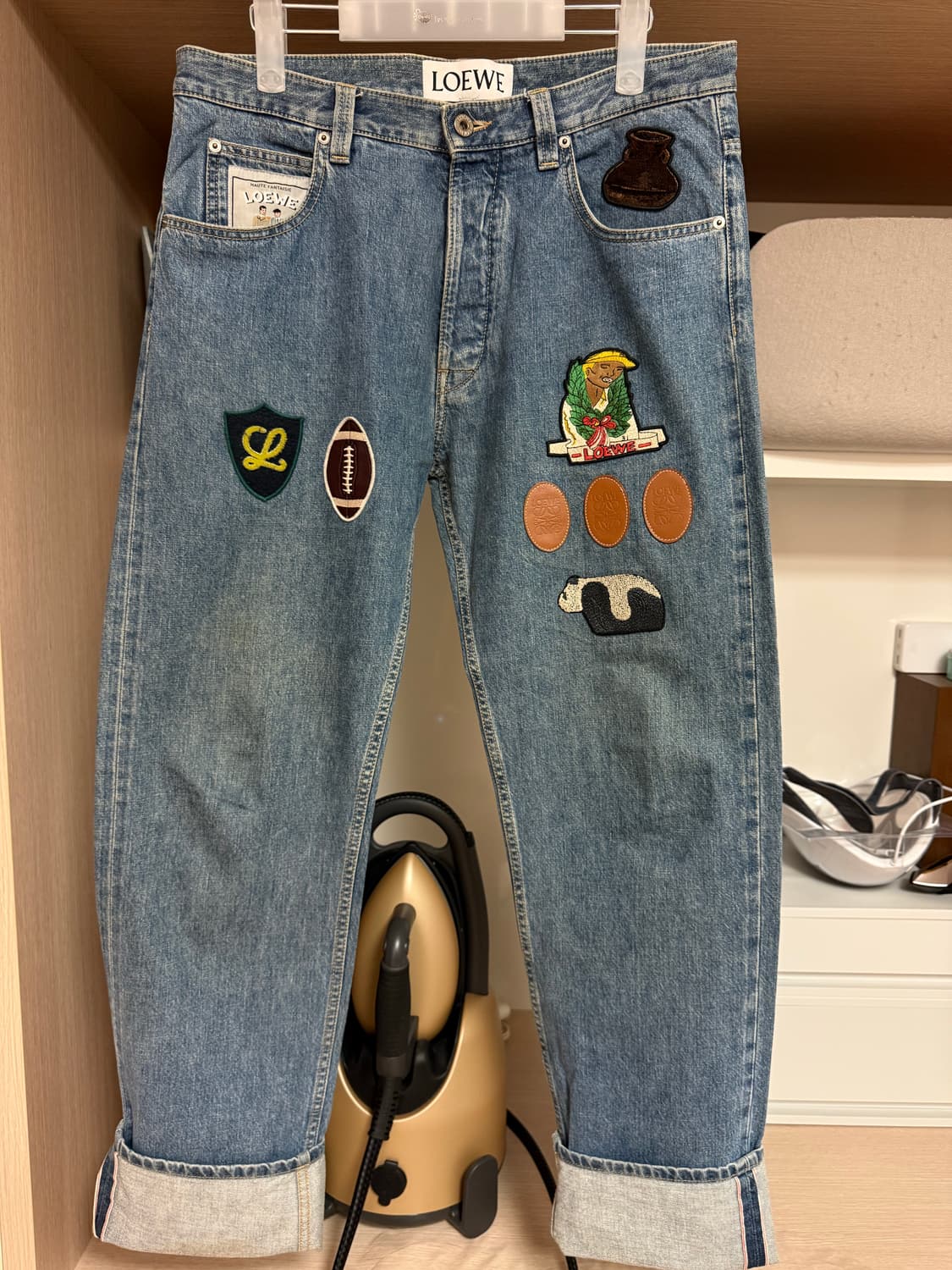 (우주매물) 로에베 멘즈 패치워크 데님팬츠 50 상품이미지1