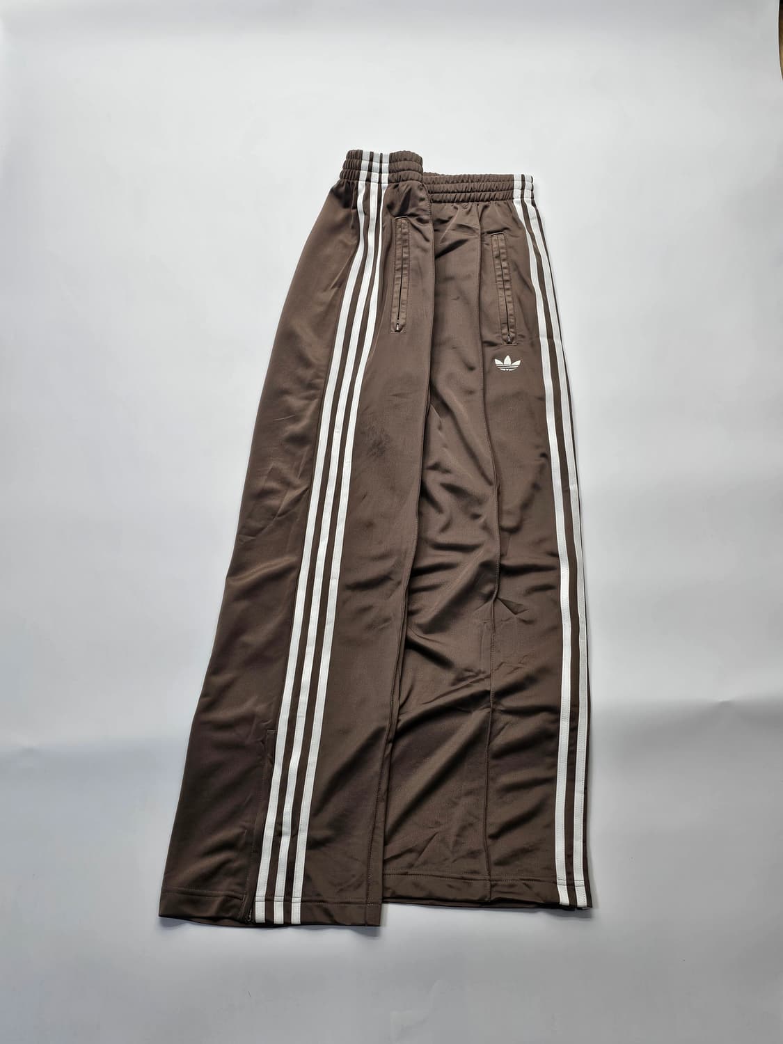아디다스 삼선 브라운 트랙팬츠 와이드 져지 바지 상품이미지2