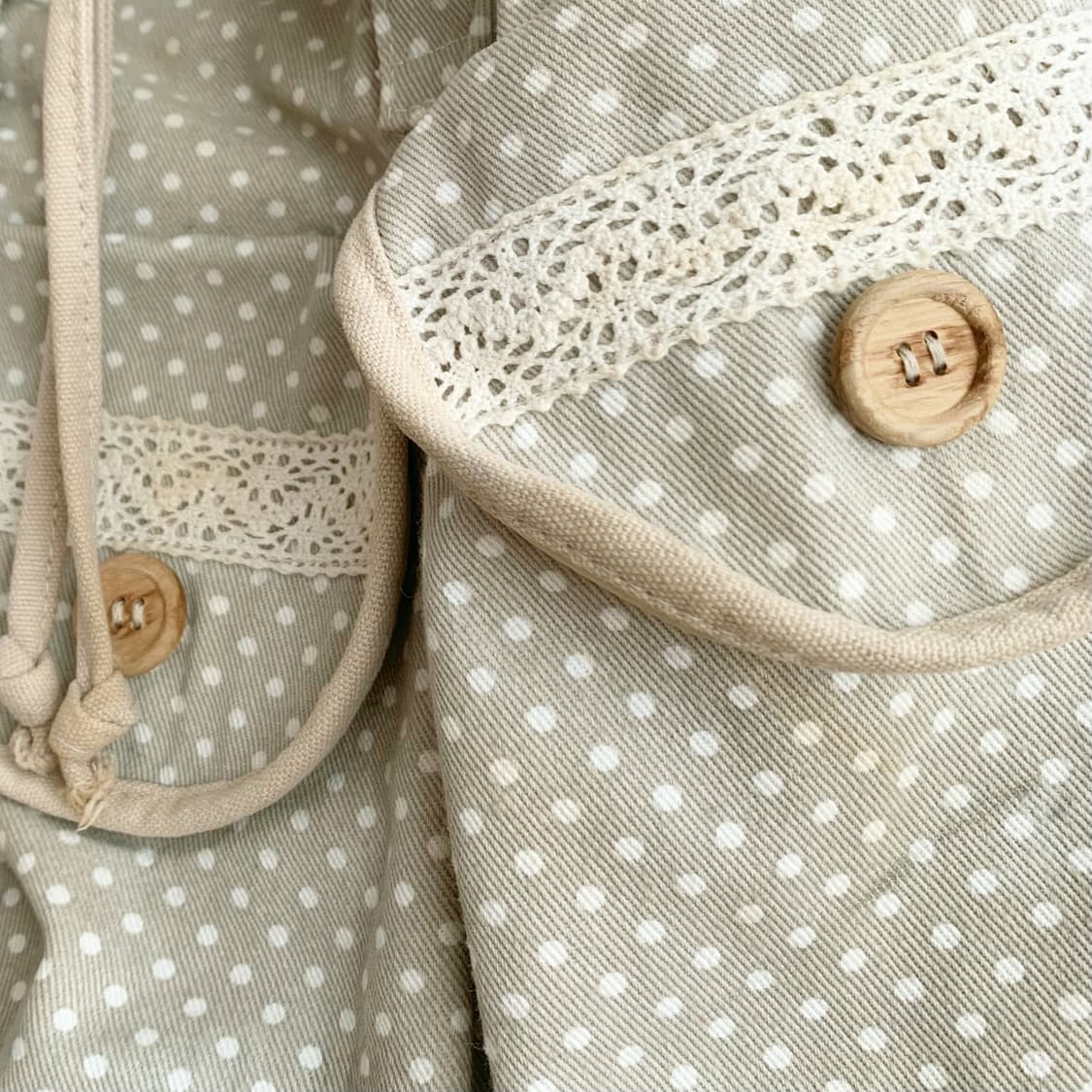 [빈티지] 모리걸 도트 레이스 쓰리포켓 백팩 상품이미지5