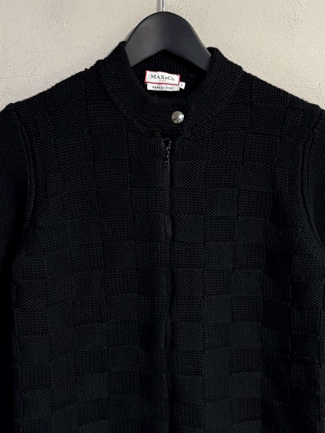 MAX&Co tricot black knit zip up cardigan 상품이미지2