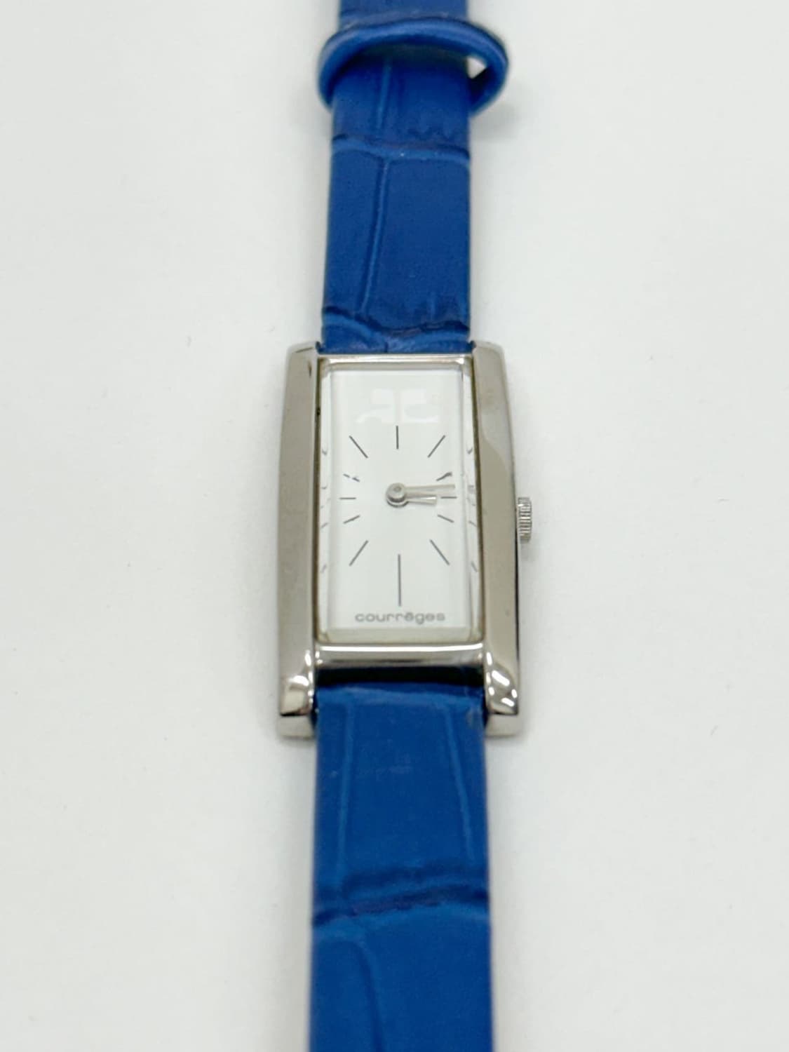 courreges / 꾸레쥬 블루 스트랩 렉탱귤러 쿼츠 시계  상품이미지5
