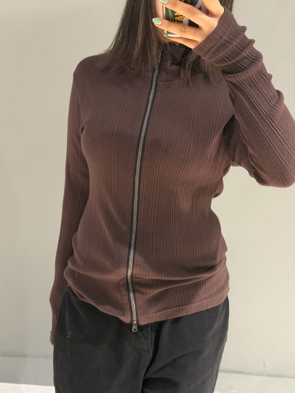 2-way zipper ribbed zip-up 상품이미지3