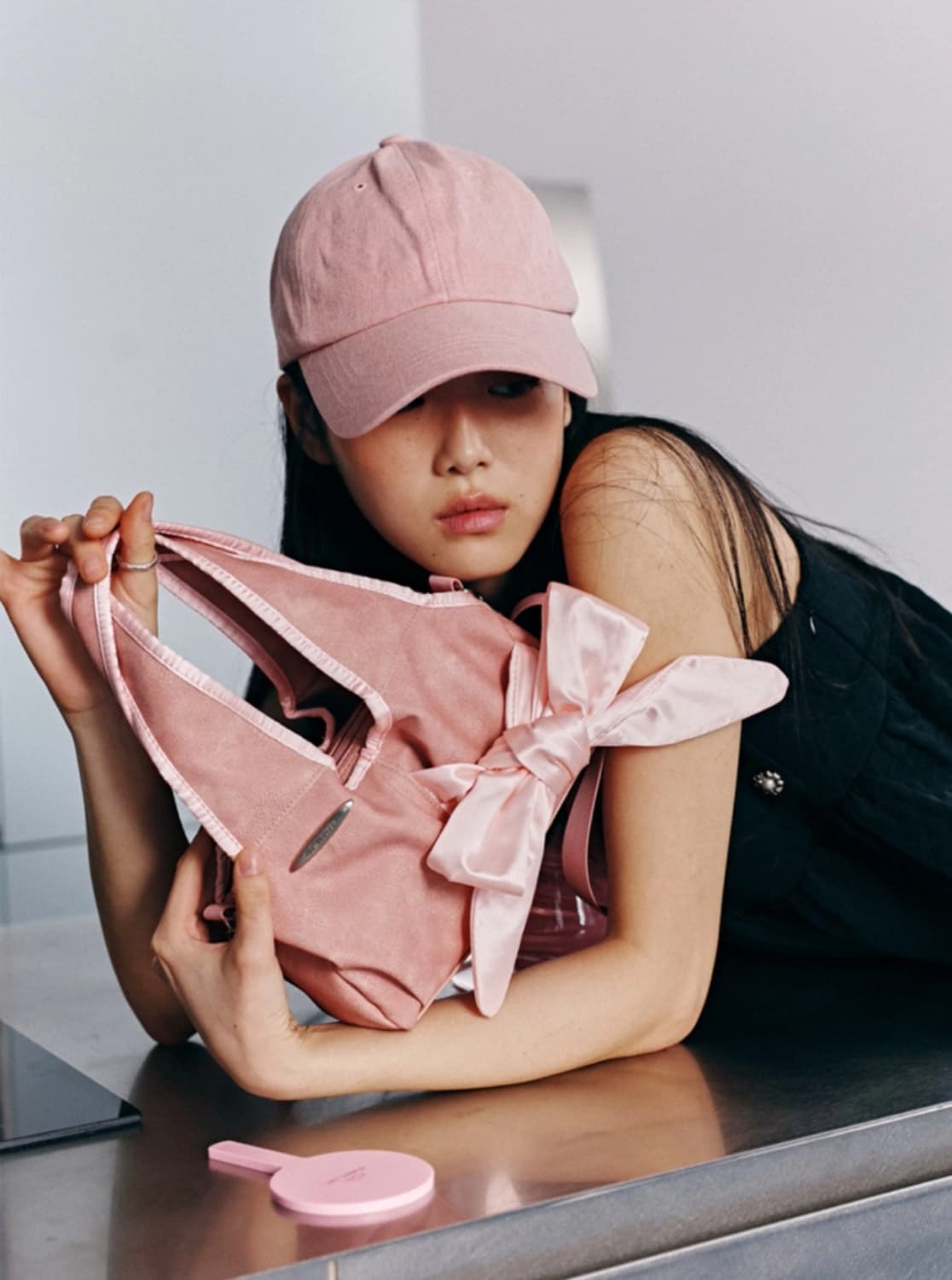 시월107 베이비보우백 핑크 상품이미지1