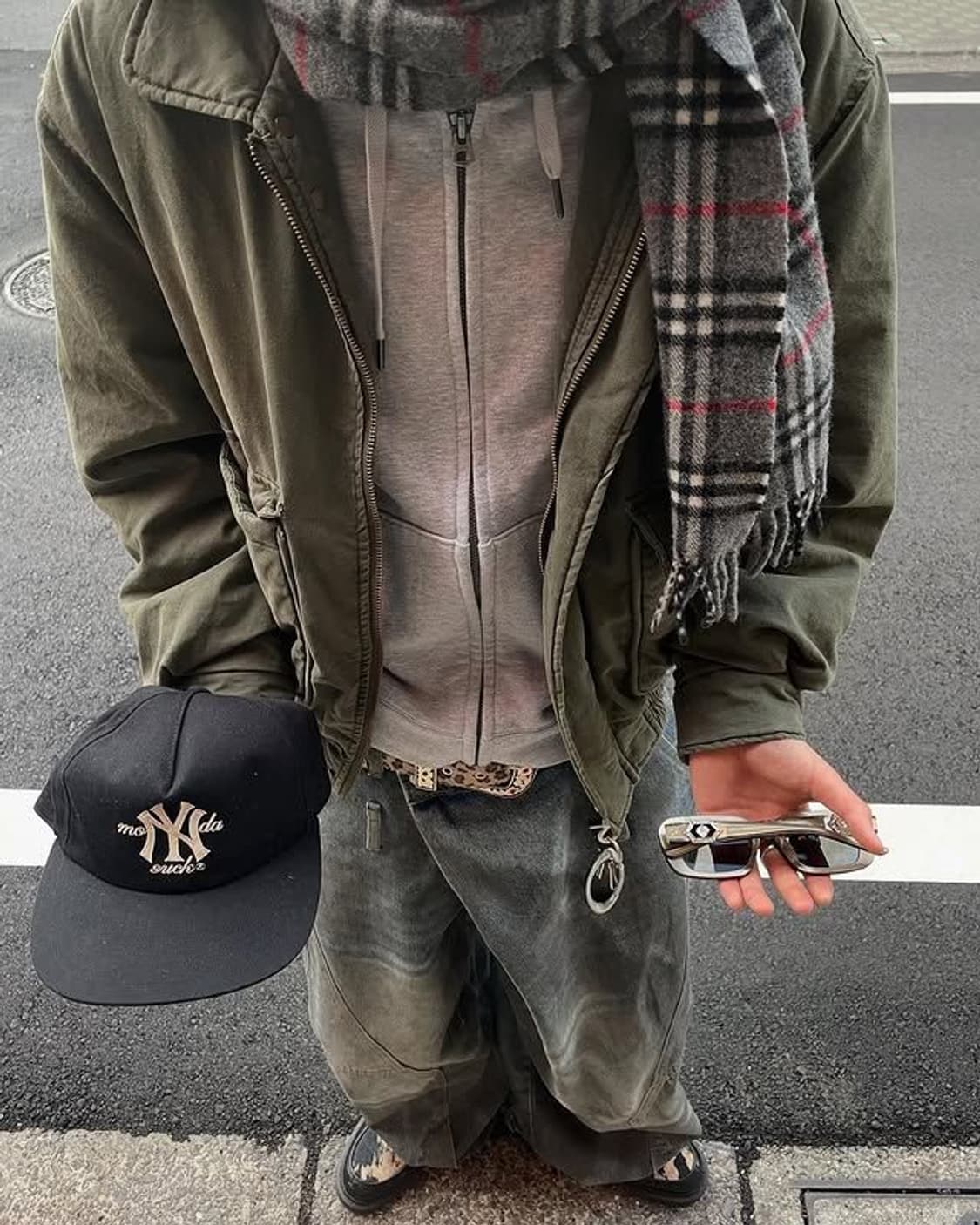 BURBERRY 노바체크 머플러 그레이 - OS   상품이미지2