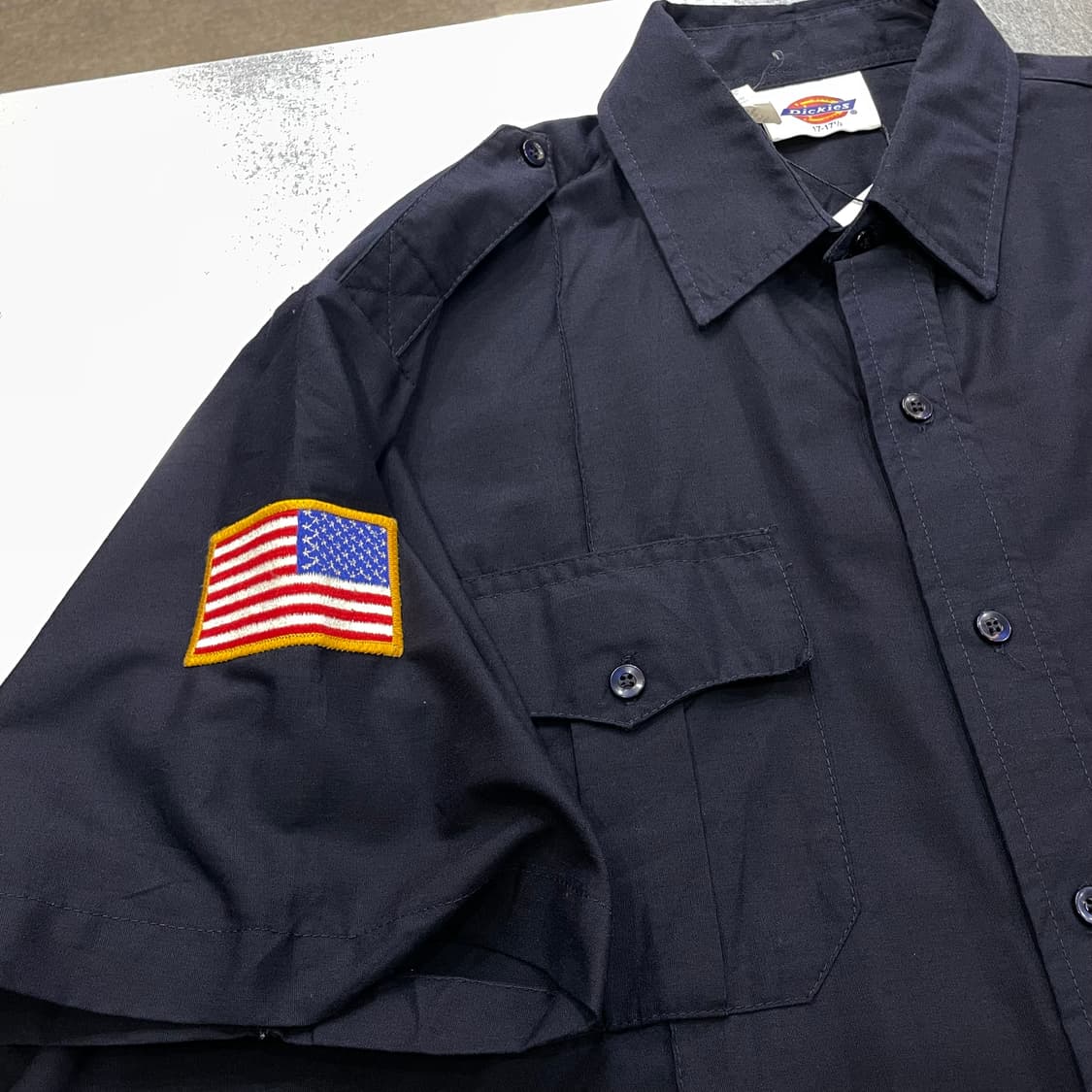 Dickies 디키즈 반팔 워크 셔츠 패치 네이비 상품이미지9