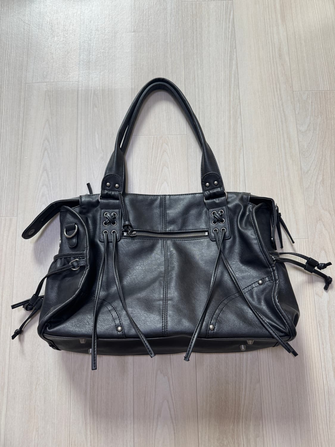 벨티드 워싱 레더백 (BLACK) F25QE990 상품이미지2