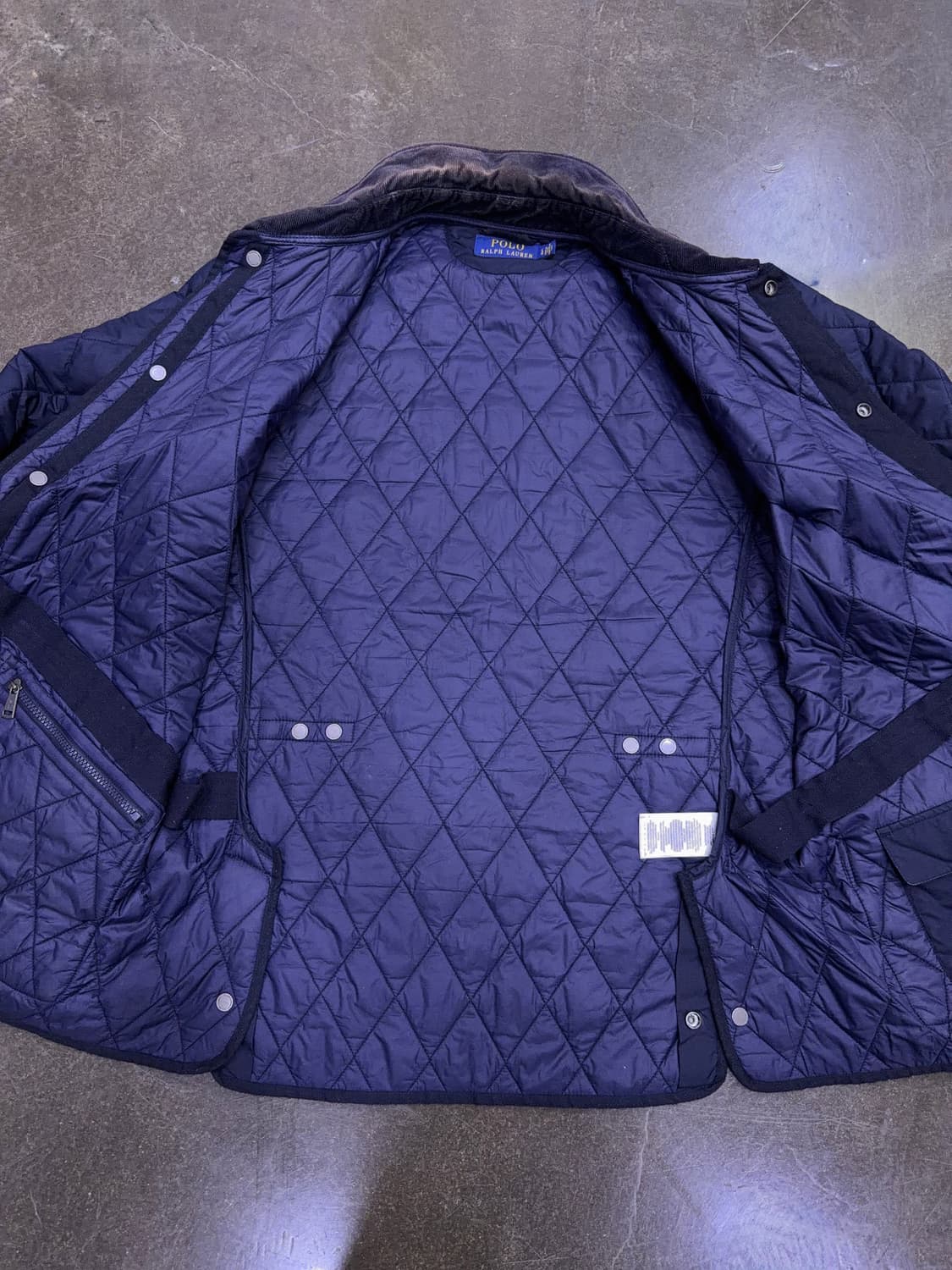폴로 랄프로렌 코듀로이 카라넥 퀼팅자켓 네이비 L 상품이미지9