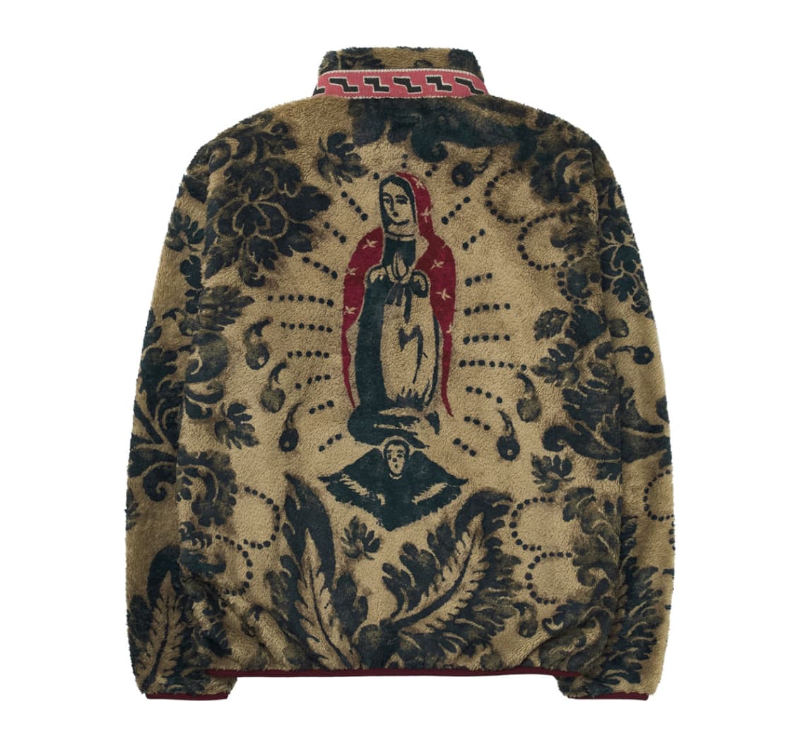 캐피탈 다마스크 패턴 마리아 플리스(후리스) 집 블루종 베이지 상품이미지1