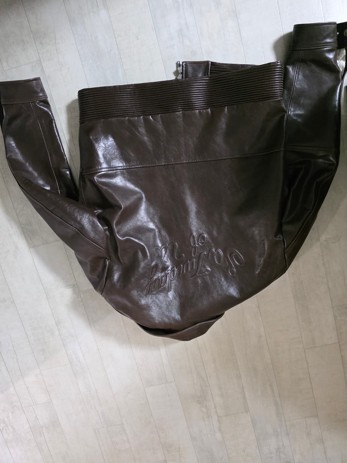 stu 엠브로이드 레더 자켓 M 상품이미지4