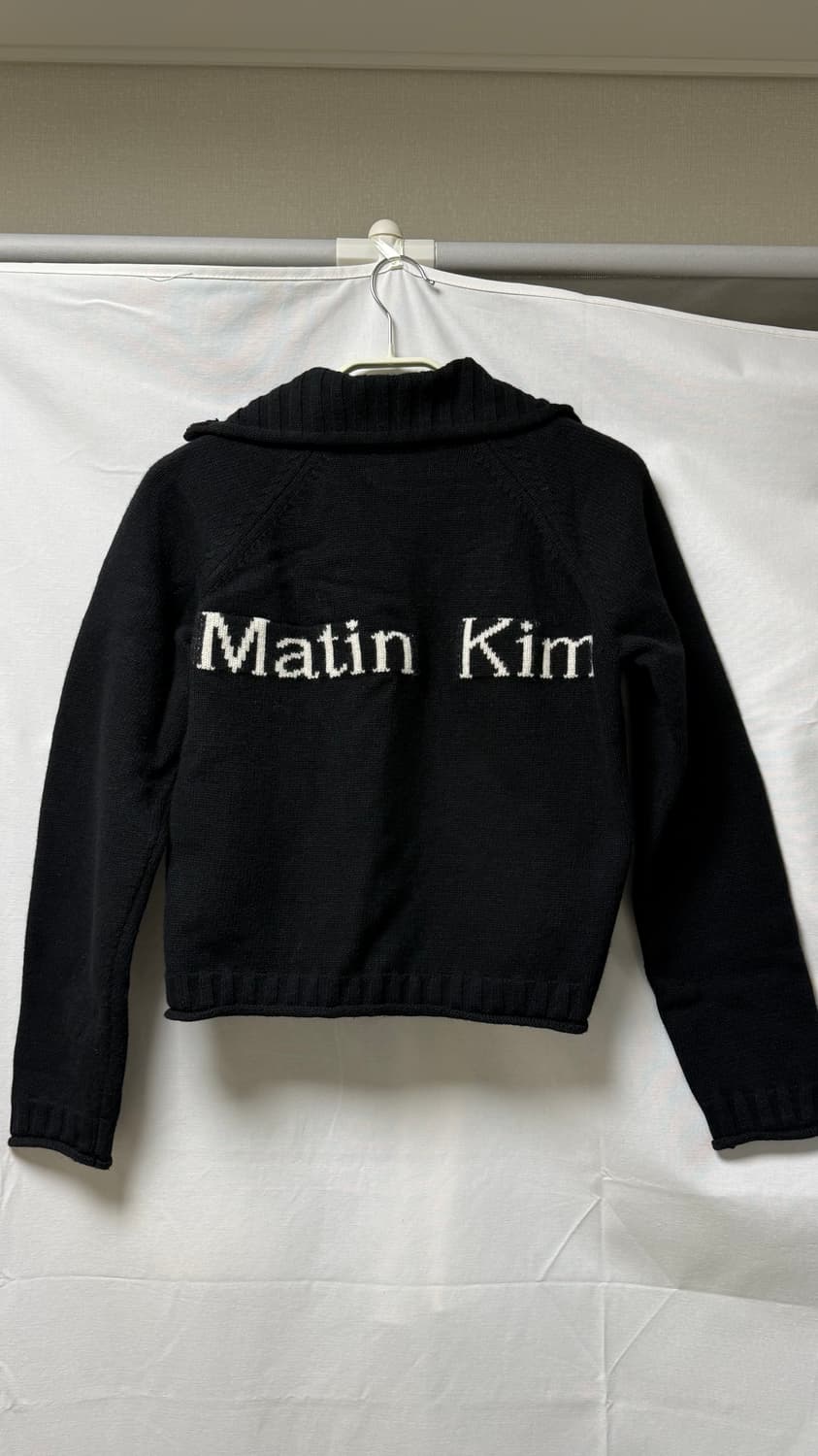 마뗑킴 스펠 포인트 니트 집업 블랙 S 상품이미지3