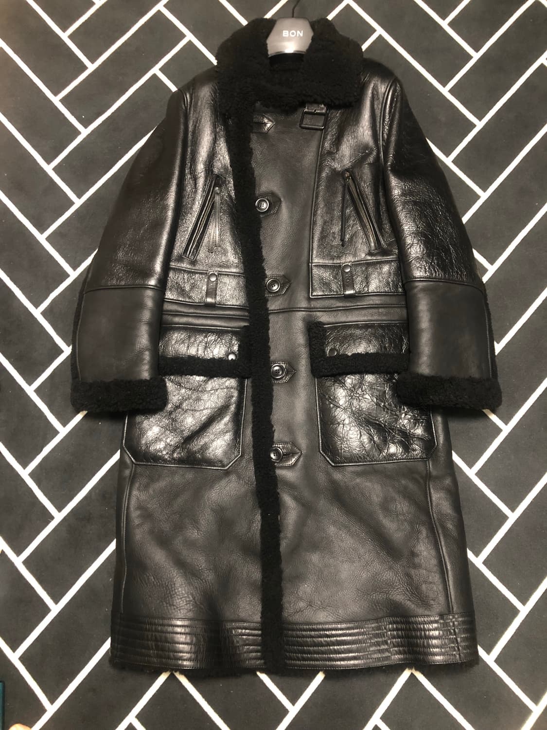 (새제품초특가)bon 본 리얼가죽 양털 시어링 무스탕 옴므/몽클레어스톤 상품이미지1